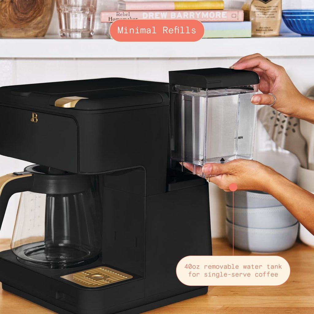 Beautiful Multi-Brew Coffee Maker, 12-Cup and Single-Serve Coffee Machine, Black Sesame by Drew Barrymore