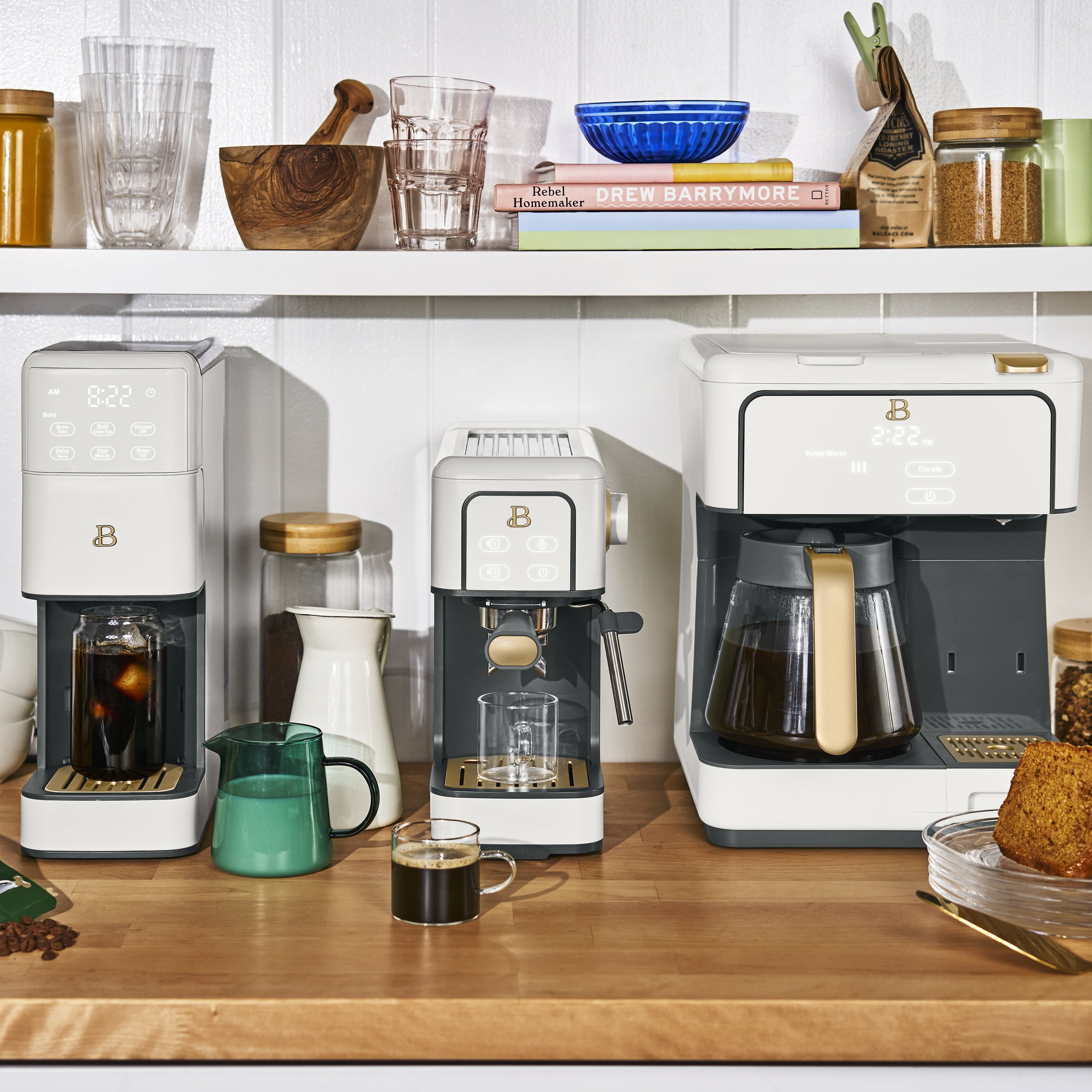 Beautiful Multi-Brew Coffee Maker, 12-Cup and Single-Serve Coffee Machine, Black Sesame by Drew Barrymore