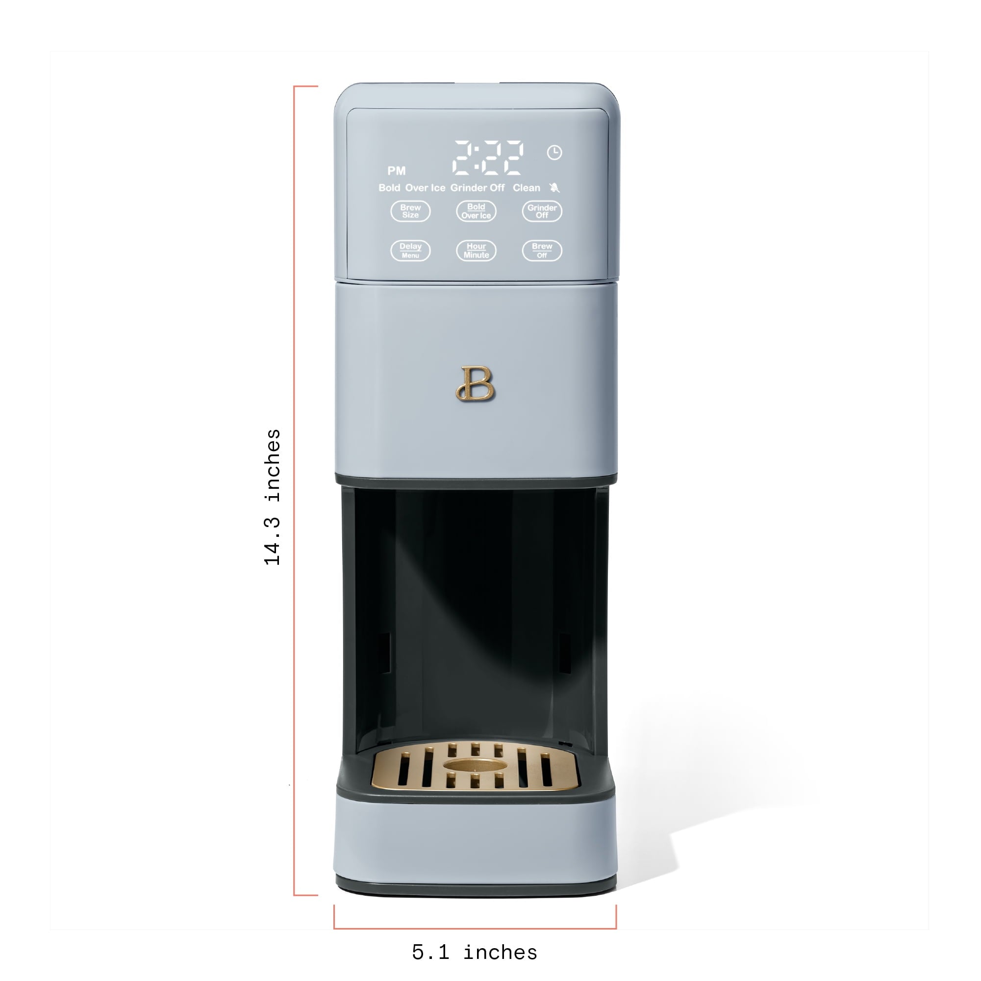 Beautiful Perfect Grind™ Programmable Single Serve Coffee Maker with Build-In Grinder, White Icing by Drew Barrymore