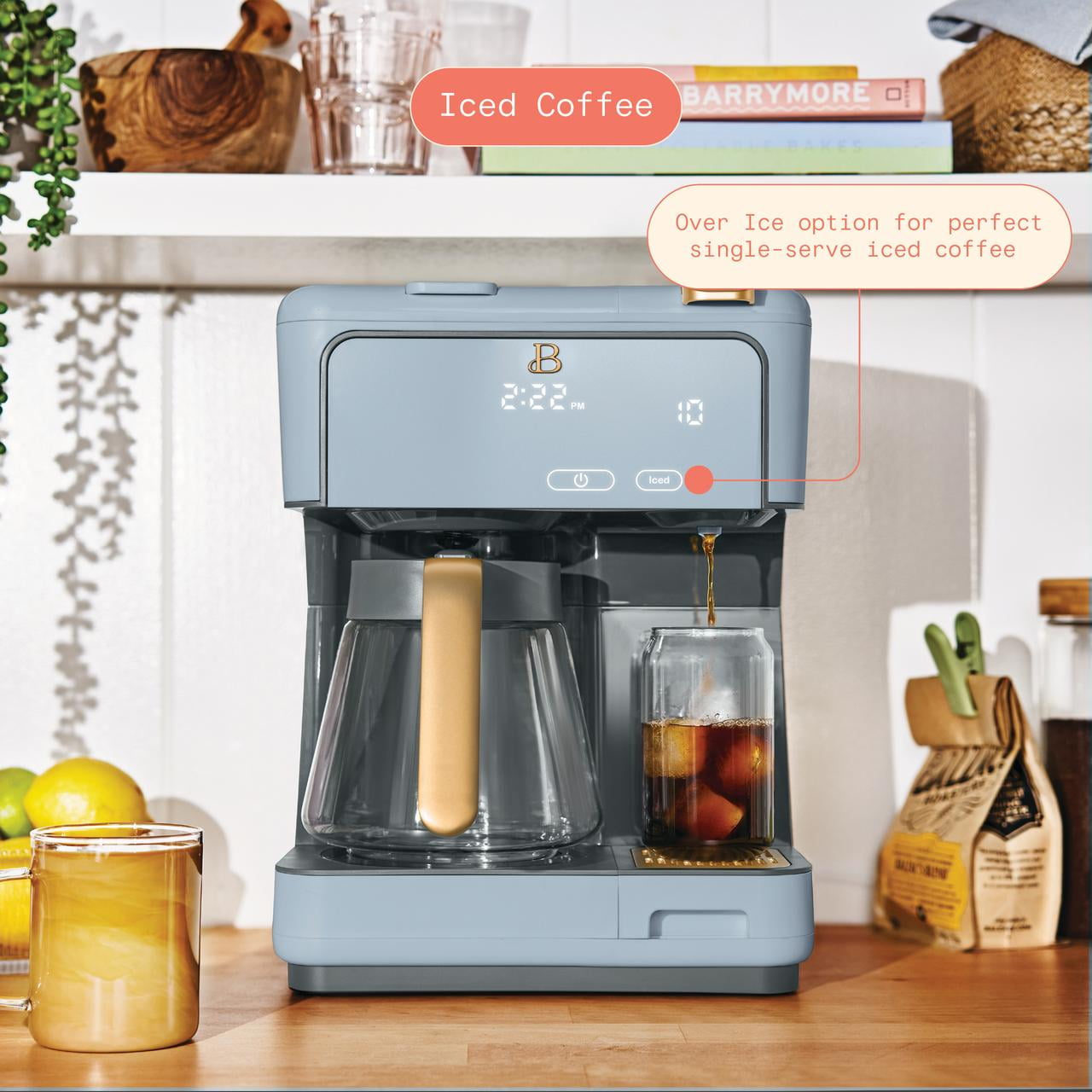 Beautiful Multi-Brew Coffee Maker, 12-Cup and Single-Serve Coffee Machine, Black Sesame by Drew Barrymore
