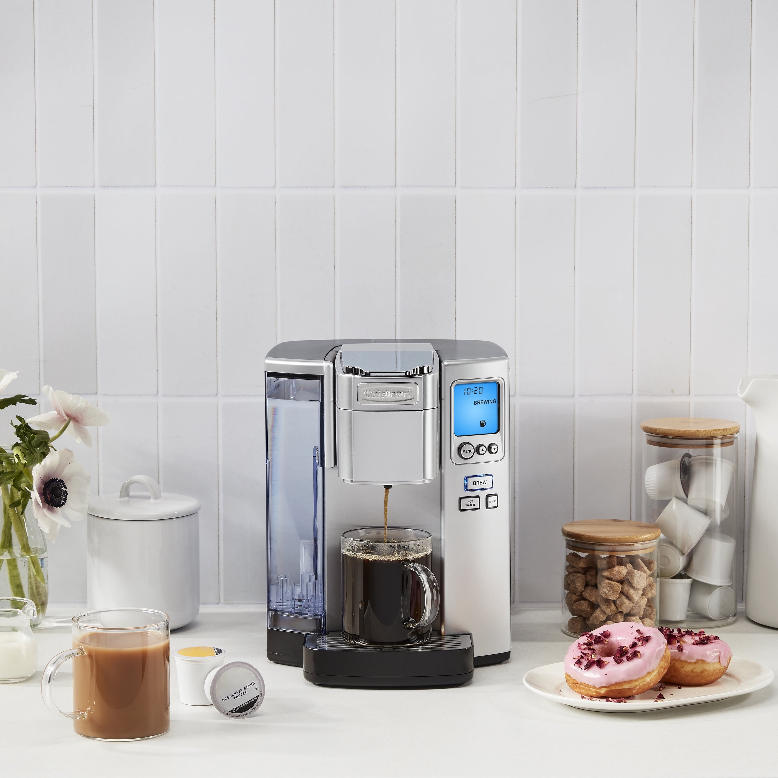 Cuisinart Premium Single Serve Brewer + Hot Water Coffee-Maker Combo