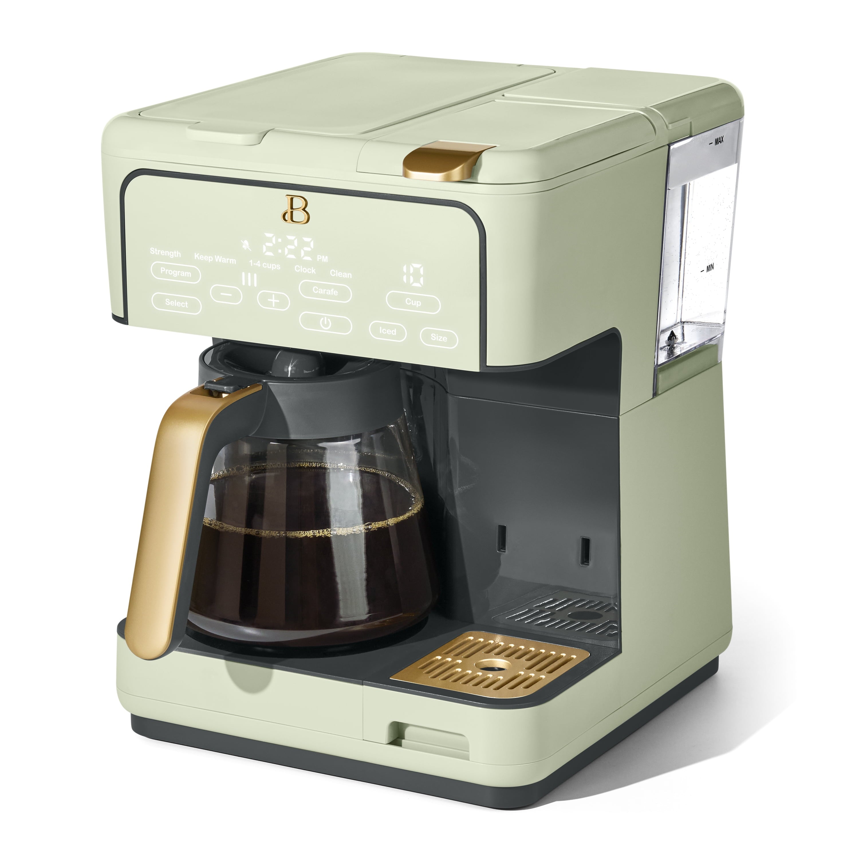 Beautiful Multi-Brew Coffee Maker, 12-Cup and Single-Serve Coffee Machine, Black Sesame by Drew Barrymore