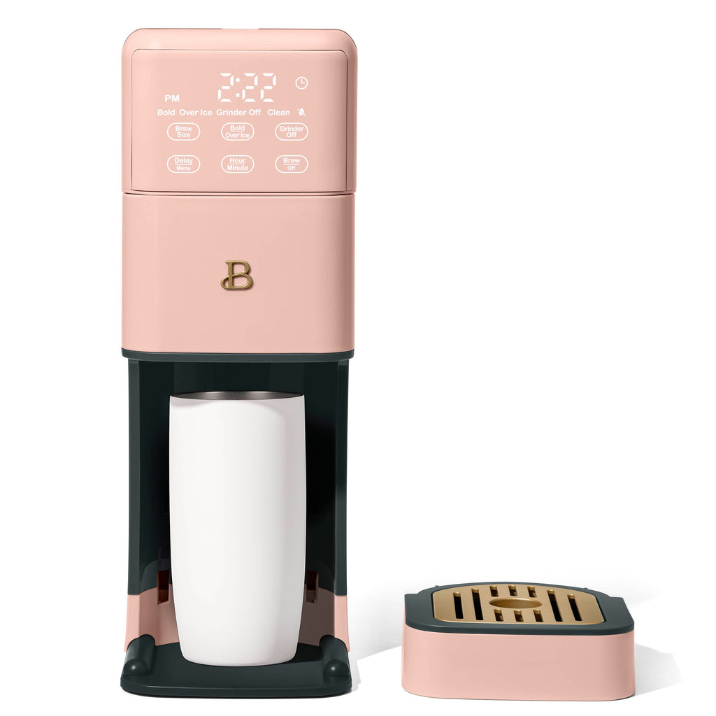 Beautiful Perfect Grind™ Programmable Single Serve Coffee Maker with Build-In Grinder, White Icing by Drew Barrymore