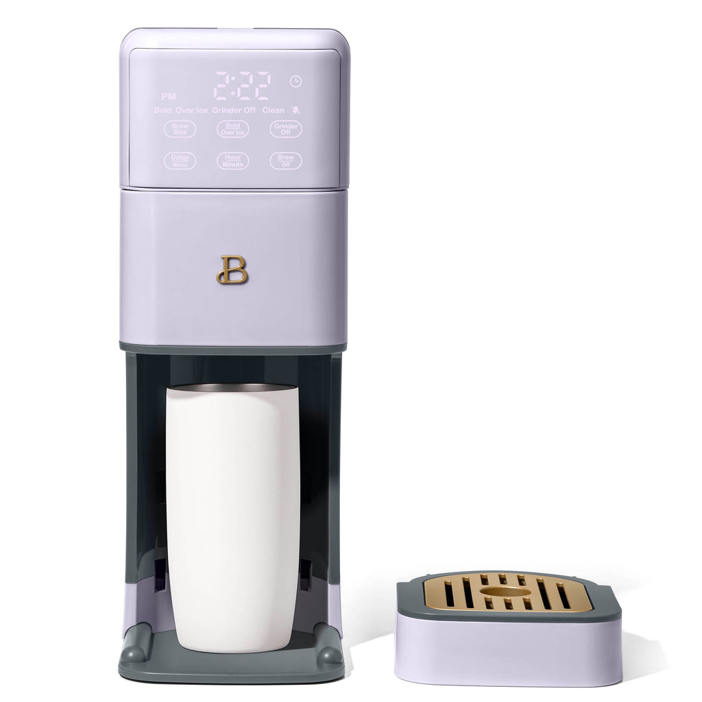 Beautiful Perfect Grind™ Programmable Single Serve Coffee Maker with Build-In Grinder, White Icing by Drew Barrymore