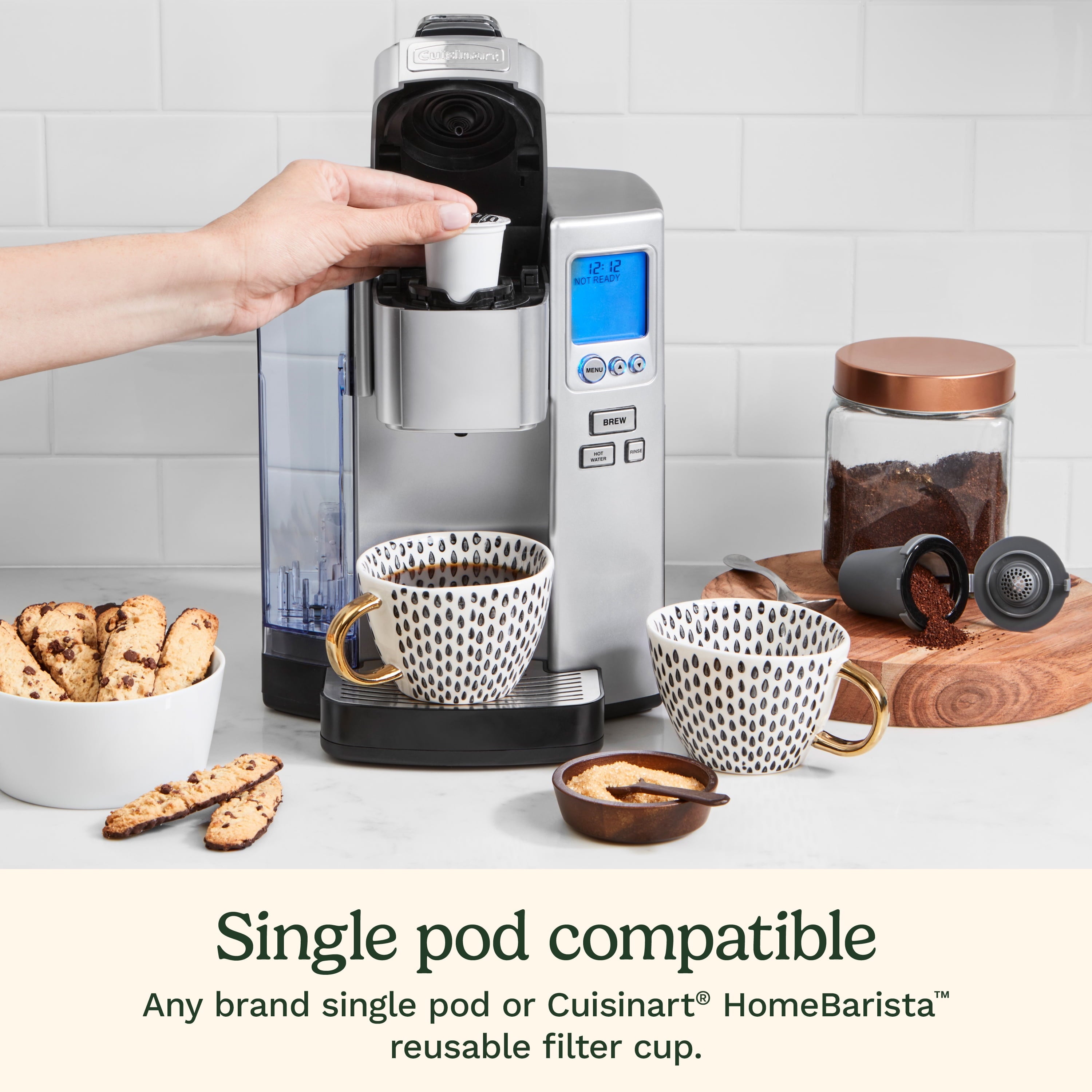 Cuisinart Premium Single Serve Brewer + Hot Water Coffee-Maker Combo