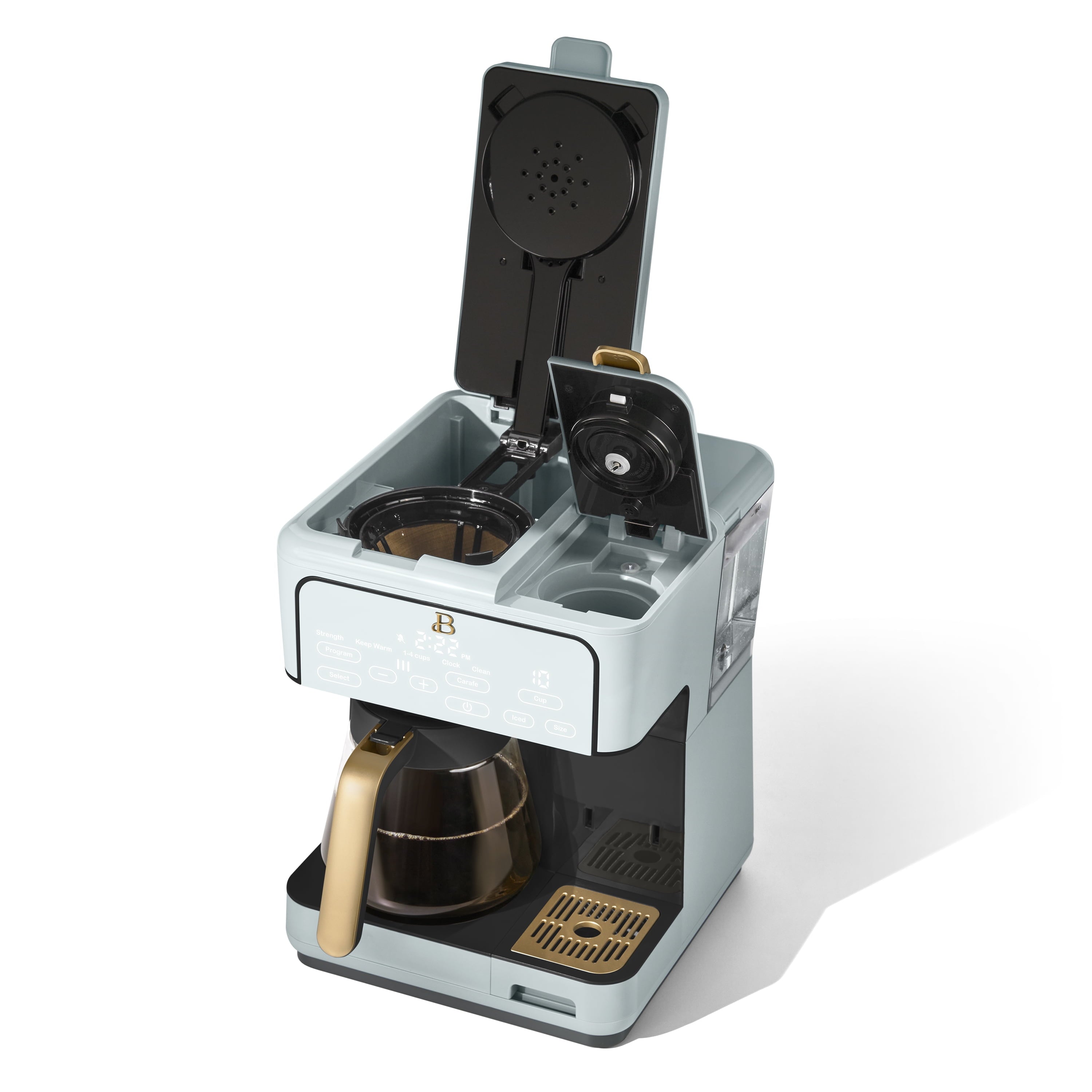 Beautiful Multi-Brew Coffee Maker, 12-Cup and Single-Serve Coffee Machine, Black Sesame by Drew Barrymore