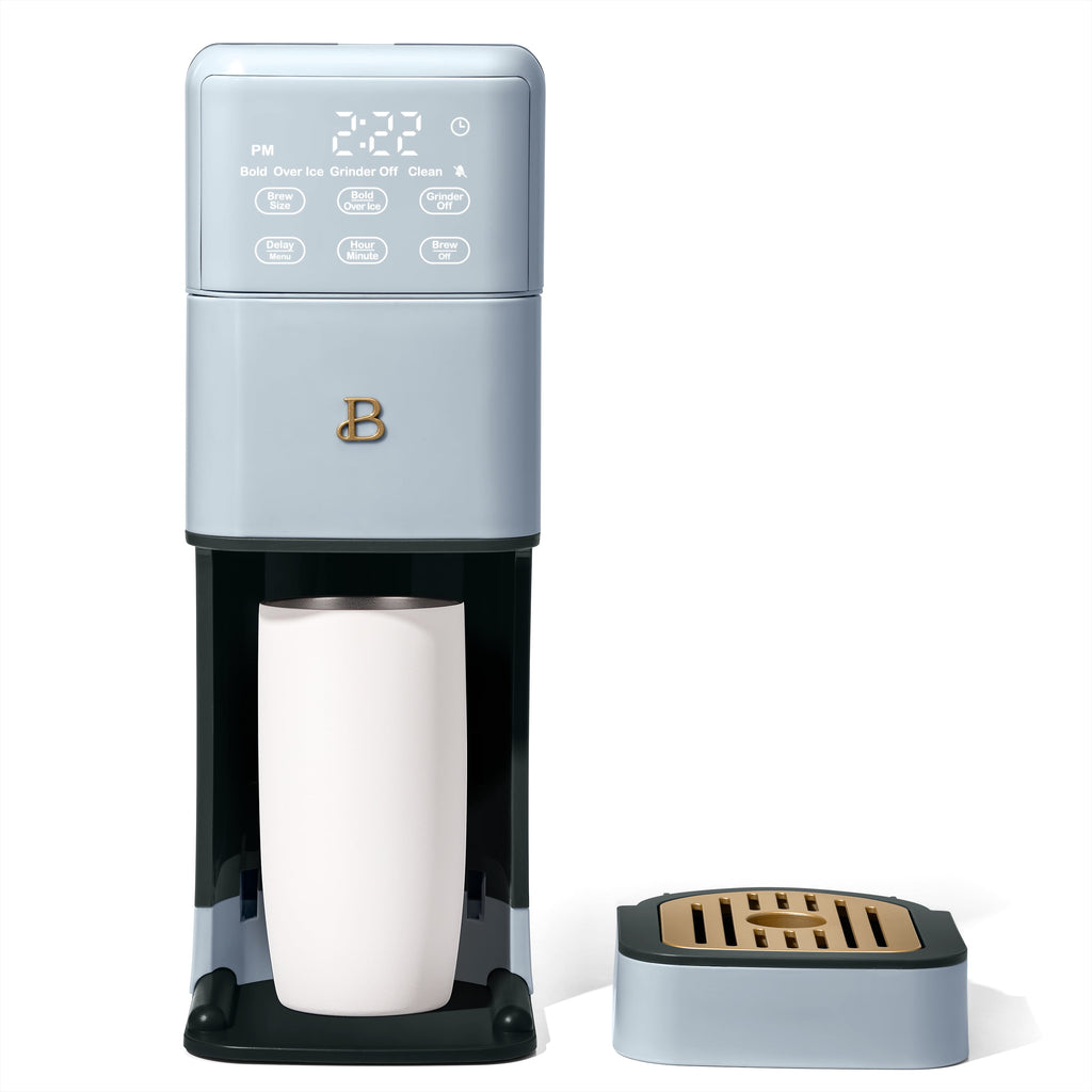 Beautiful Perfect Grind™ Programmable Single Serve Coffee Maker with Build-In Grinder, White Icing by Drew Barrymore