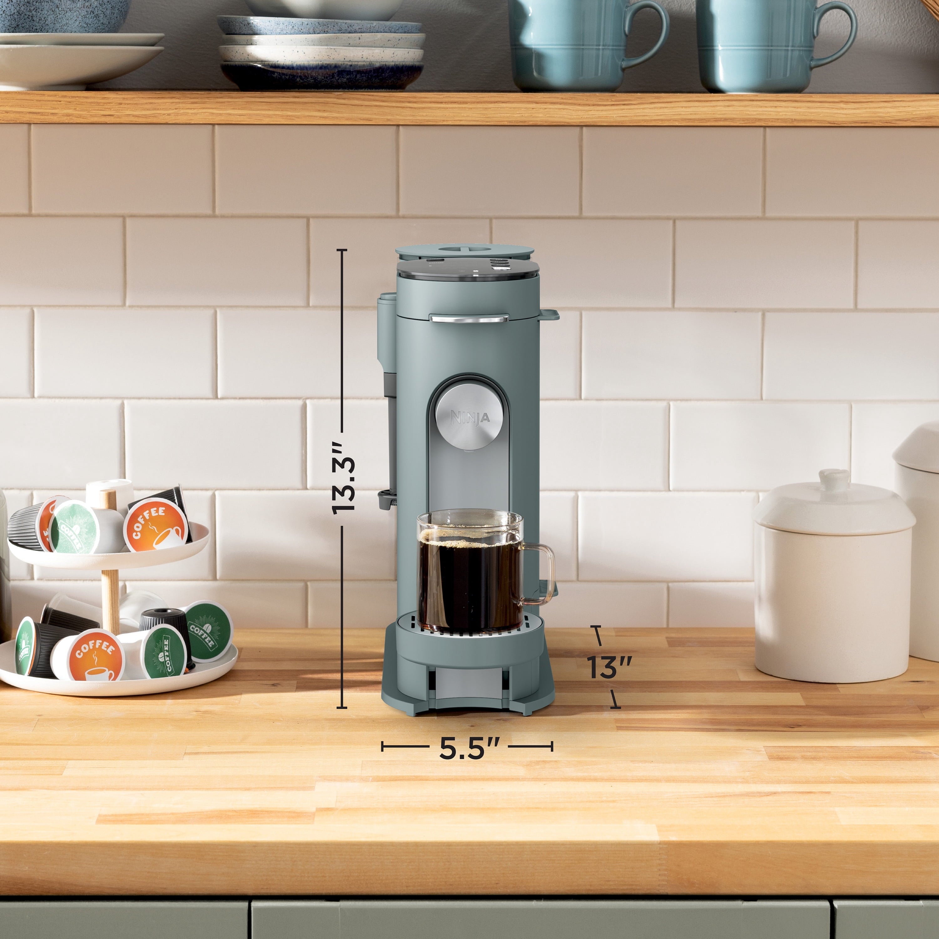 Ninja Pods & Grounds Specialty Single-Serve Coffee Maker, K-Cup Pod Compatible, Built-In Milk Frother, PB051, Black