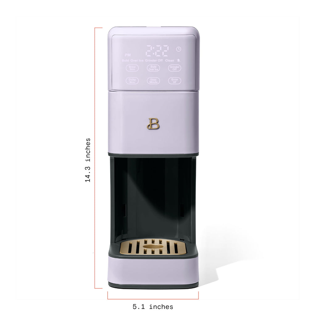 Beautiful Perfect Grind™ Programmable Single Serve Coffee Maker with Build-In Grinder, White Icing by Drew Barrymore