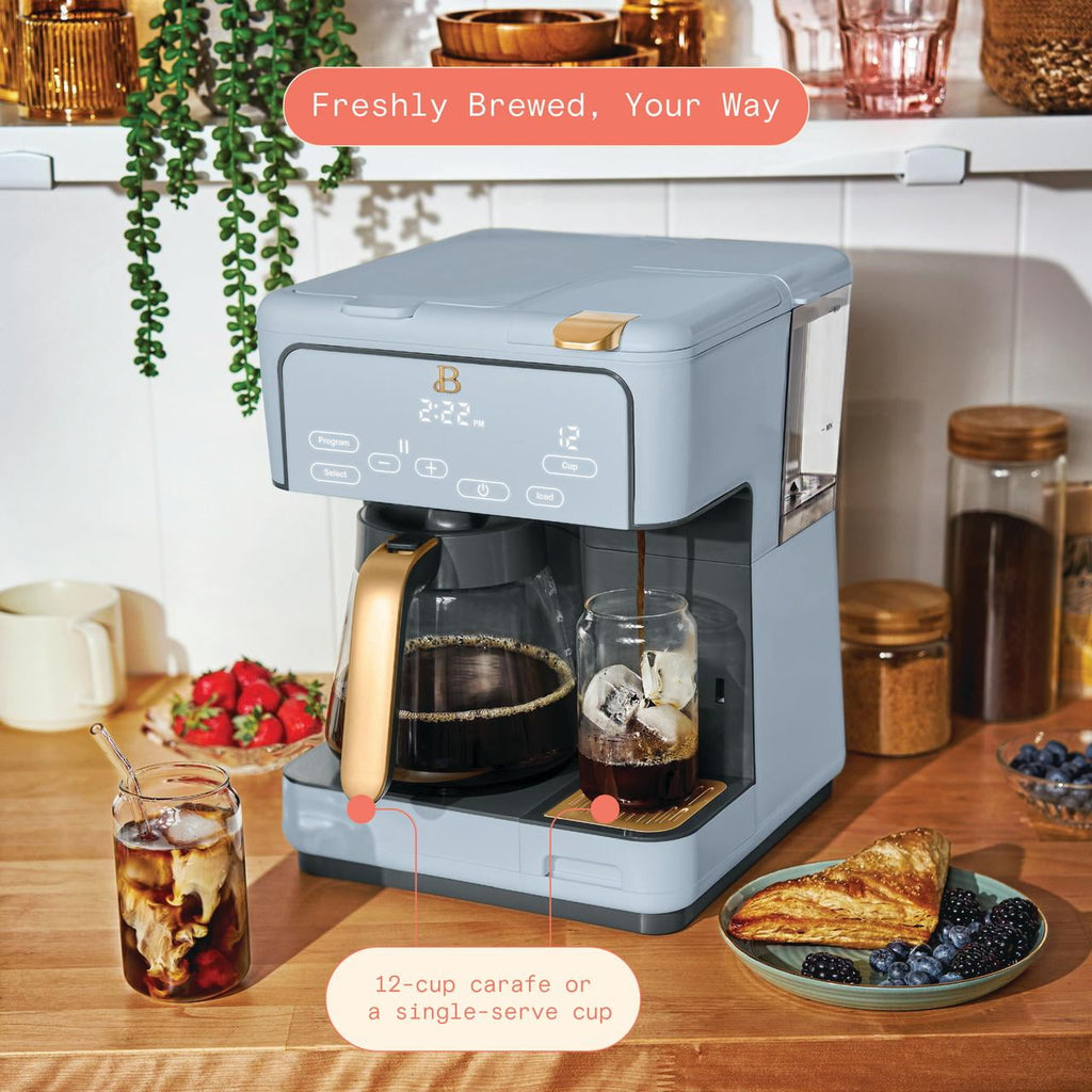Beautiful Multi-Brew Coffee Maker, 12-Cup and Single-Serve Coffee Machine, Black Sesame by Drew Barrymore