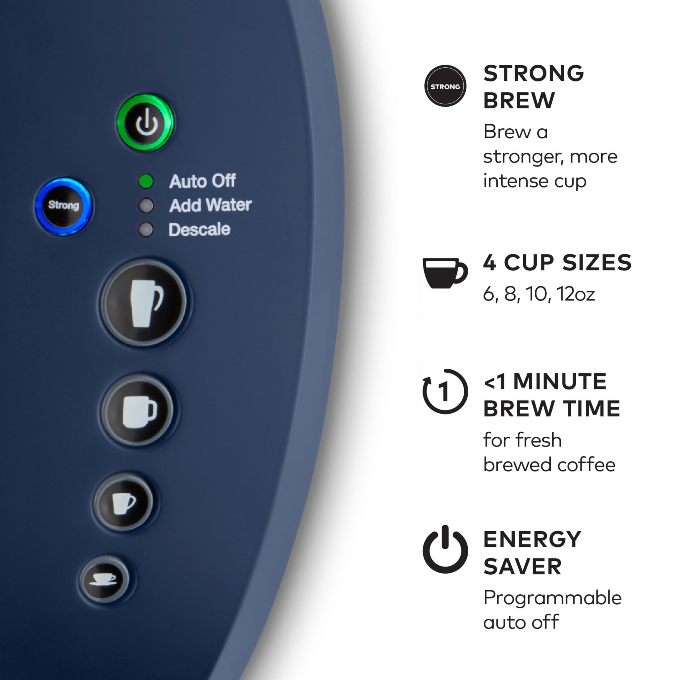 Keurig K-Select Single-Serve K-Cup Pod Coffee Maker, Matte Navy