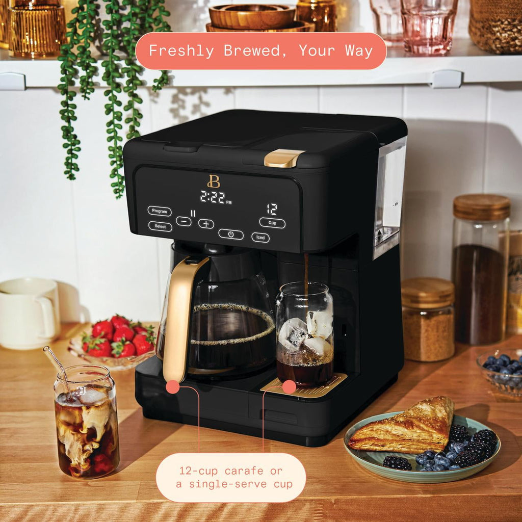 Beautiful Multi-Brew Coffee Maker, 12-Cup and Single-Serve Coffee Machine, Black Sesame by Drew Barrymore