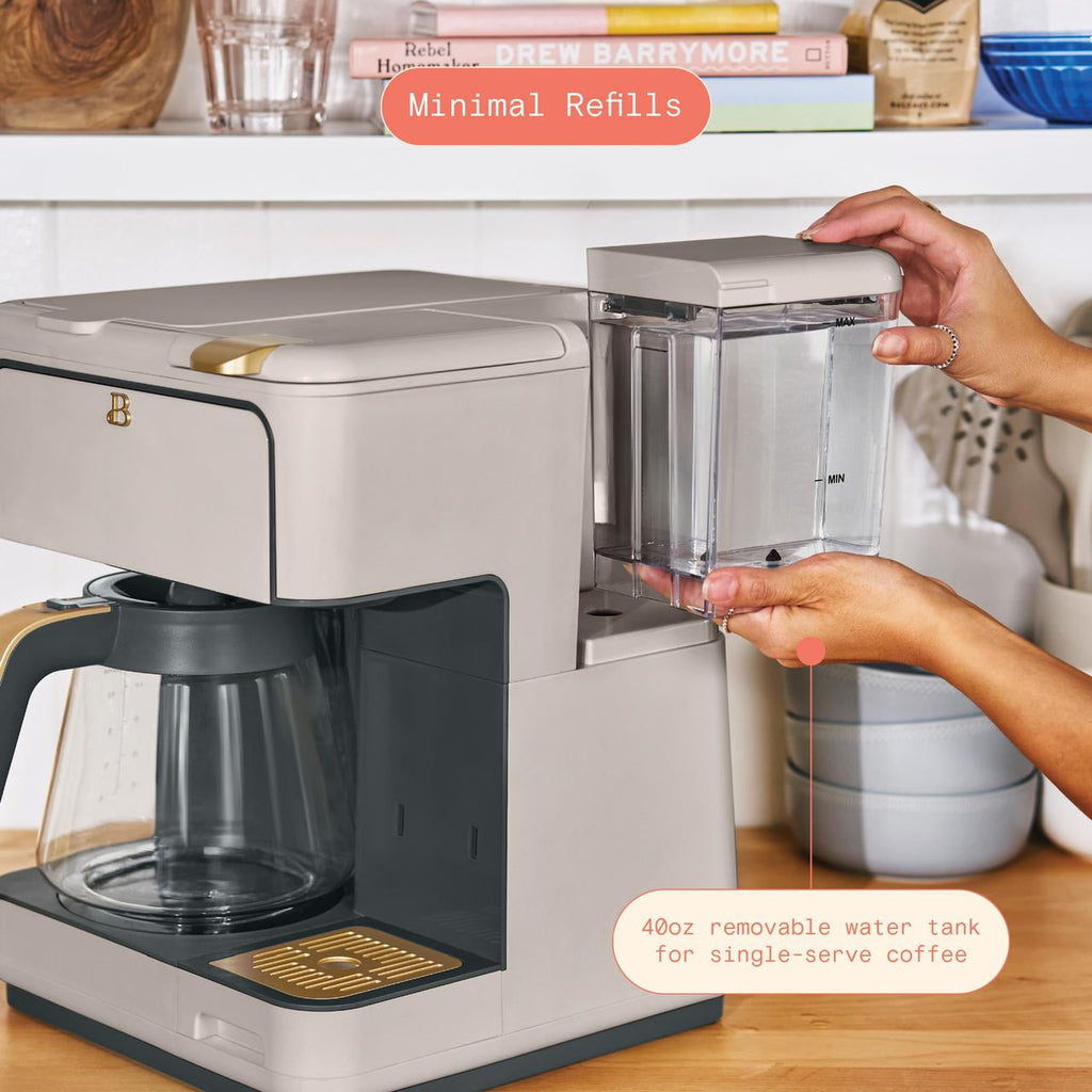 Beautiful Multi-Brew Coffee Maker, 12-Cup and Single-Serve Coffee Machine, Black Sesame by Drew Barrymore