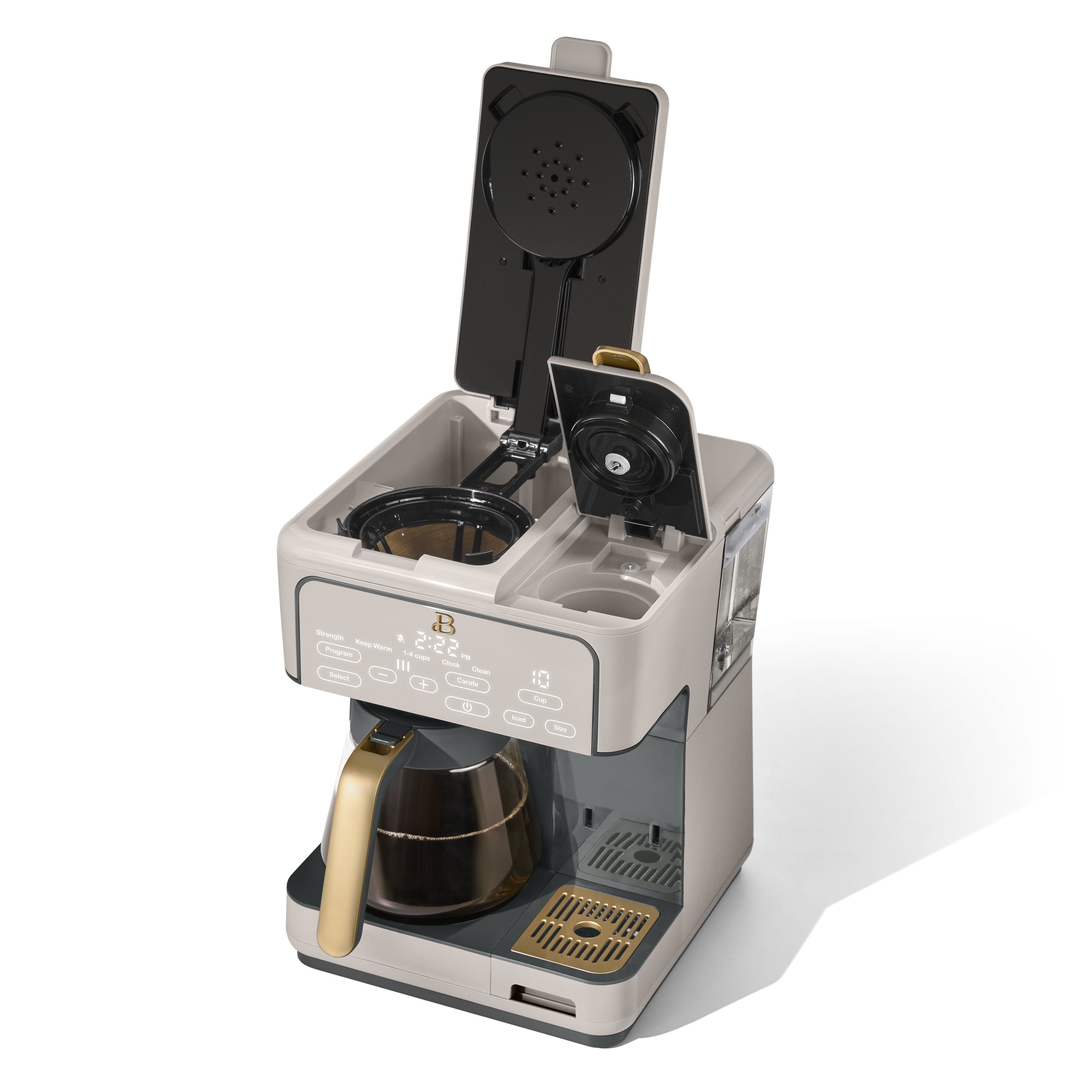 Beautiful Multi-Brew Coffee Maker, 12-Cup and Single-Serve Coffee Machine, Black Sesame by Drew Barrymore