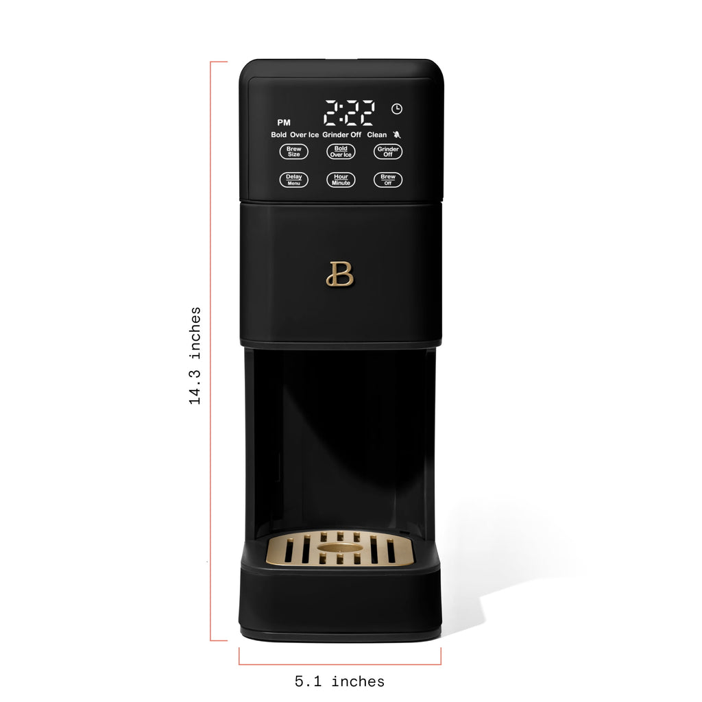 Beautiful Perfect Grind™ Programmable Single Serve Coffee Maker with Build-In Grinder, White Icing by Drew Barrymore
