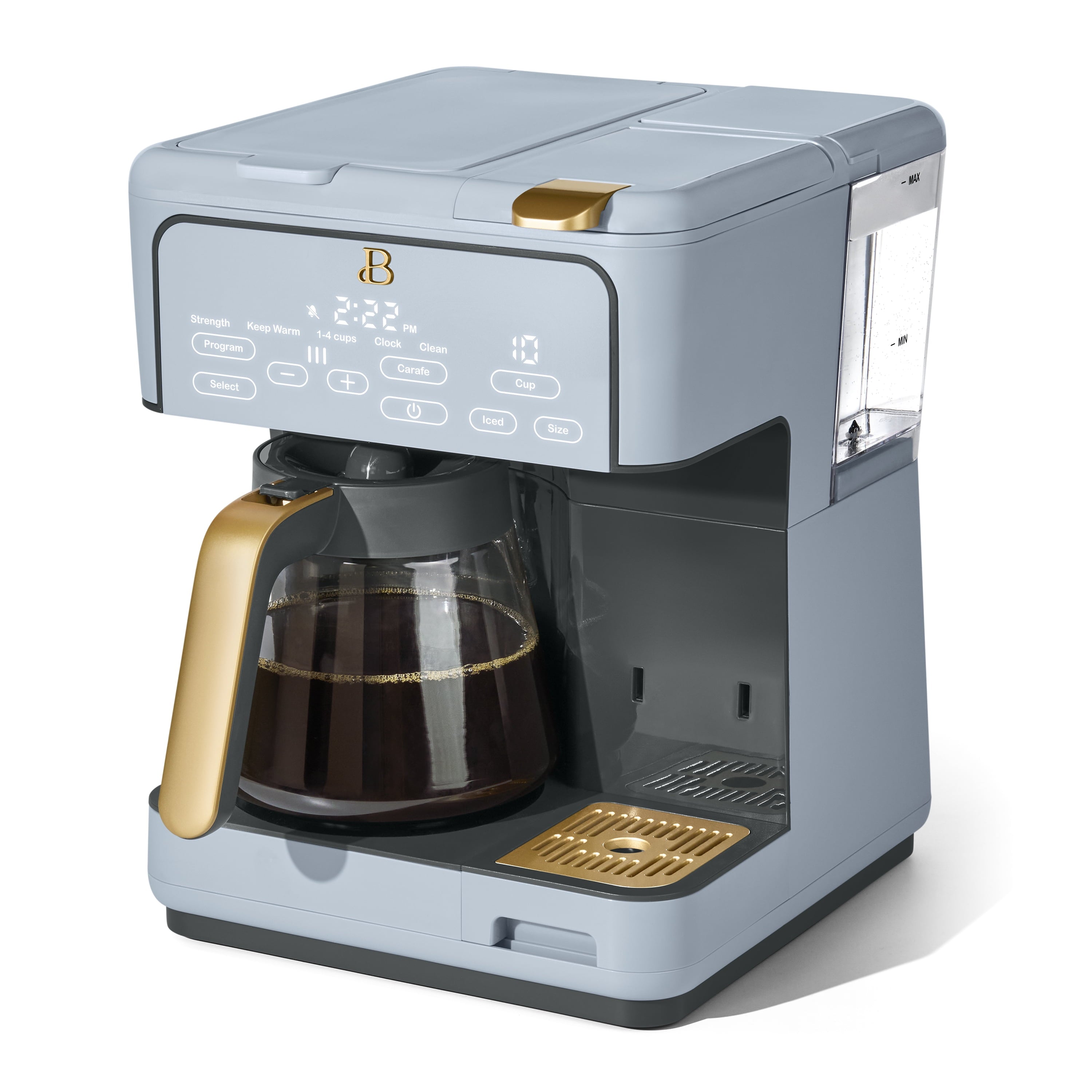 Beautiful Multi-Brew Coffee Maker, 12-Cup and Single-Serve Coffee Machine, Black Sesame by Drew Barrymore