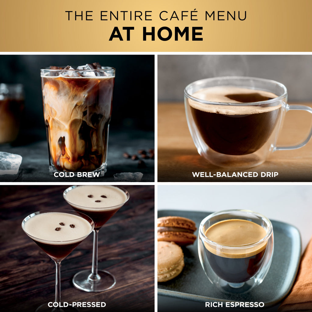 Ninja Luxe Café Premier Espresso Machine & Drip Coffee Maker, Rapid Cold Brew, Integrated Grinder, Assisted Tamper, Hands-Free Frother for Cappuccinos, Dairy or Non-Dairy, ES600 Stainless Steel