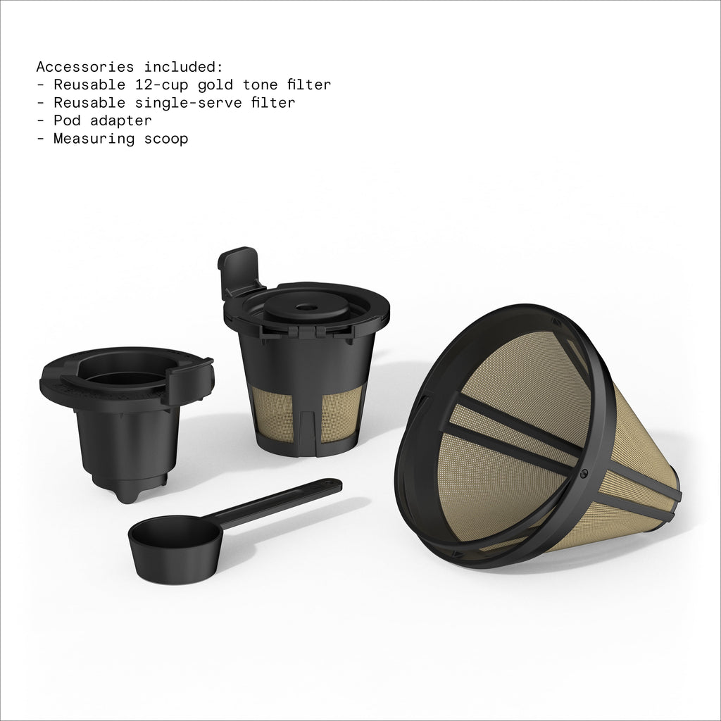 Beautiful Multi-Brew Coffee Maker, 12-Cup and Single-Serve Coffee Machine, Black Sesame by Drew Barrymore