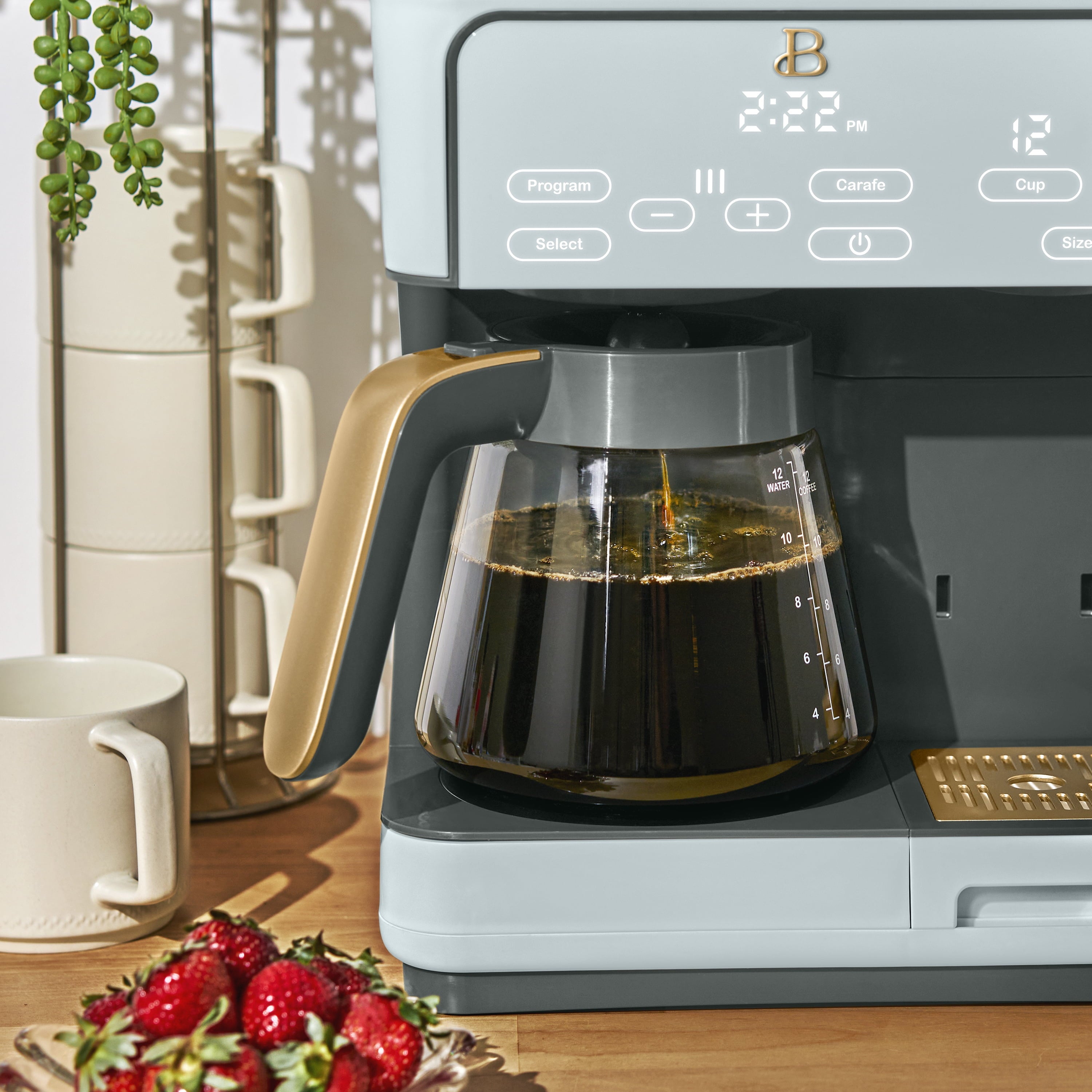 Beautiful Multi-Brew Coffee Maker, 12-Cup and Single-Serve Coffee Machine, Black Sesame by Drew Barrymore