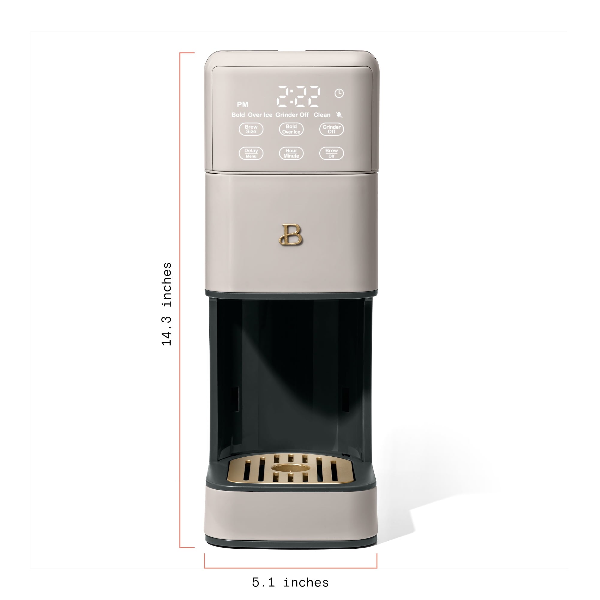 Beautiful Perfect Grind™ Programmable Single Serve Coffee Maker with Build-In Grinder, White Icing by Drew Barrymore