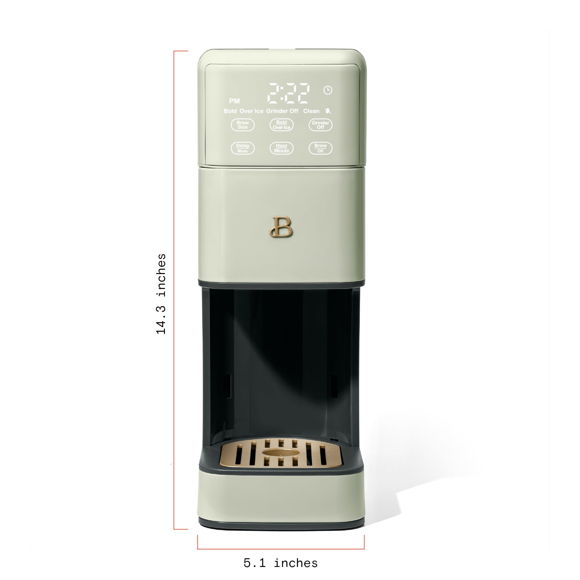 Beautiful Perfect Grind™ Programmable Single Serve Coffee Maker with Build-In Grinder, White Icing by Drew Barrymore
