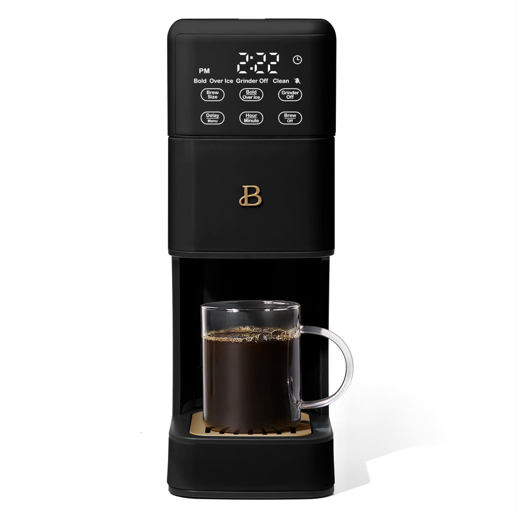 Beautiful Perfect Grind™ Programmable Single Serve Coffee Maker with Build-In Grinder, White Icing by Drew Barrymore