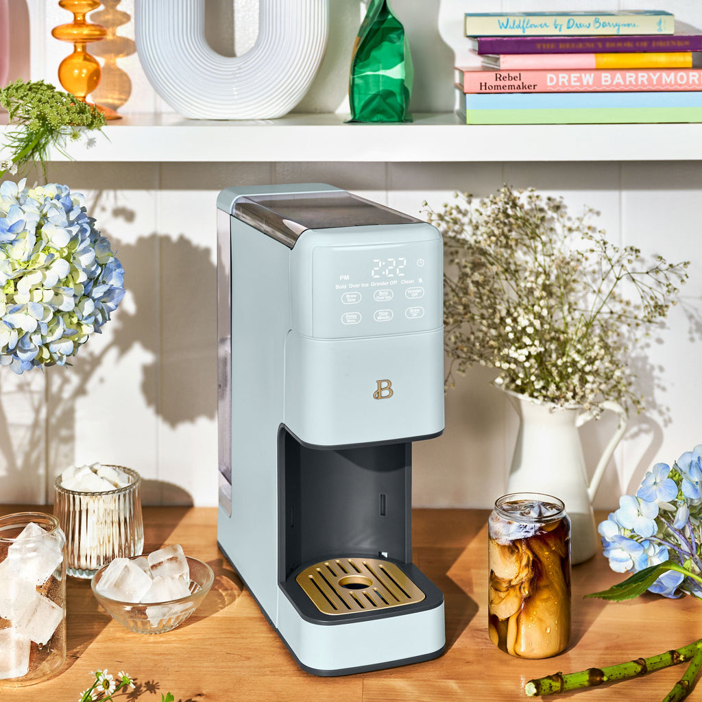 Beautiful Perfect Grind™ Programmable Single Serve Coffee Maker with Build-In Grinder, White Icing by Drew Barrymore
