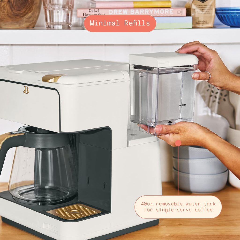 Beautiful Multi-Brew Coffee Maker, 12-Cup and Single-Serve Coffee Machine, Black Sesame by Drew Barrymore