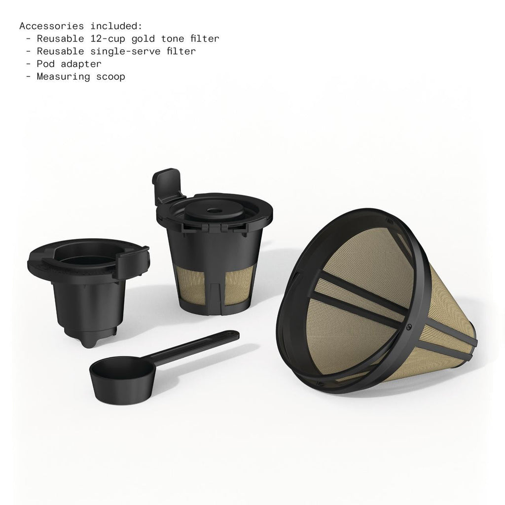 Beautiful Multi-Brew Coffee Maker, 12-Cup and Single-Serve Coffee Machine, Black Sesame by Drew Barrymore
