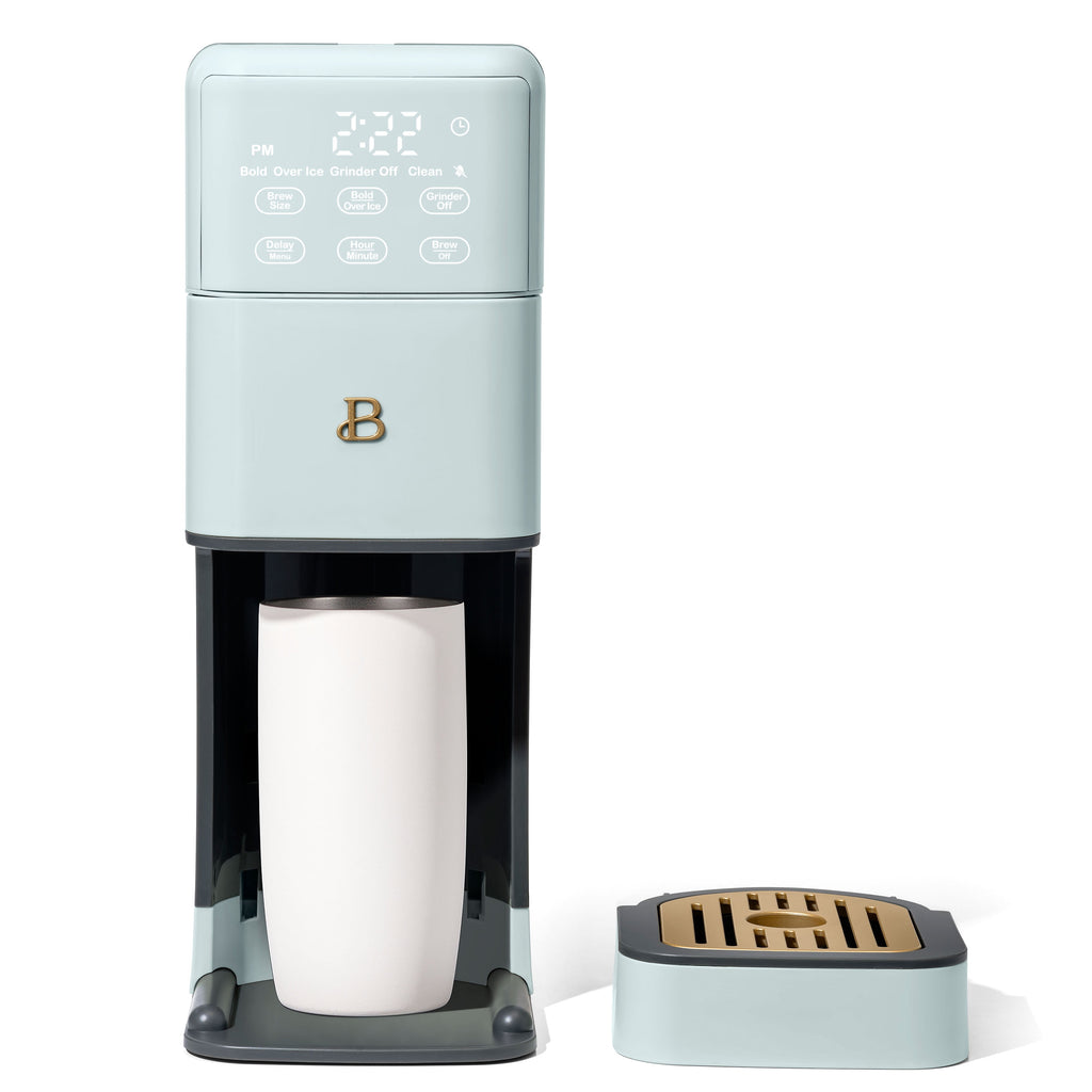 Beautiful Perfect Grind™ Programmable Single Serve Coffee Maker with Build-In Grinder, White Icing by Drew Barrymore