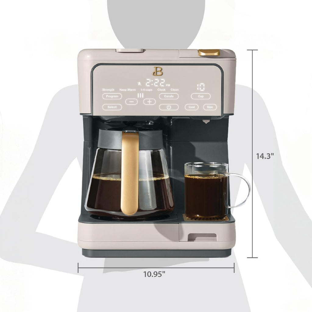 Beautiful Multi-Brew Coffee Maker, 12-Cup and Single-Serve Coffee Machine, Black Sesame by Drew Barrymore