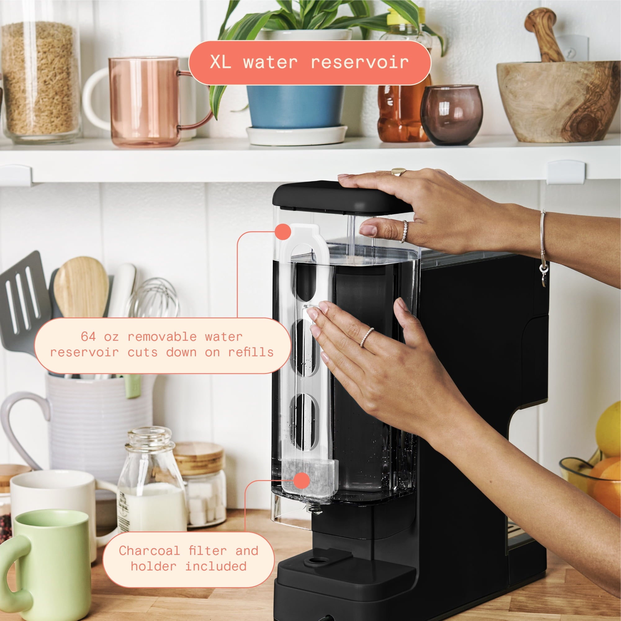 Beautiful Perfect Grind™ Programmable Single Serve Coffee Maker with Build-In Grinder, White Icing by Drew Barrymore