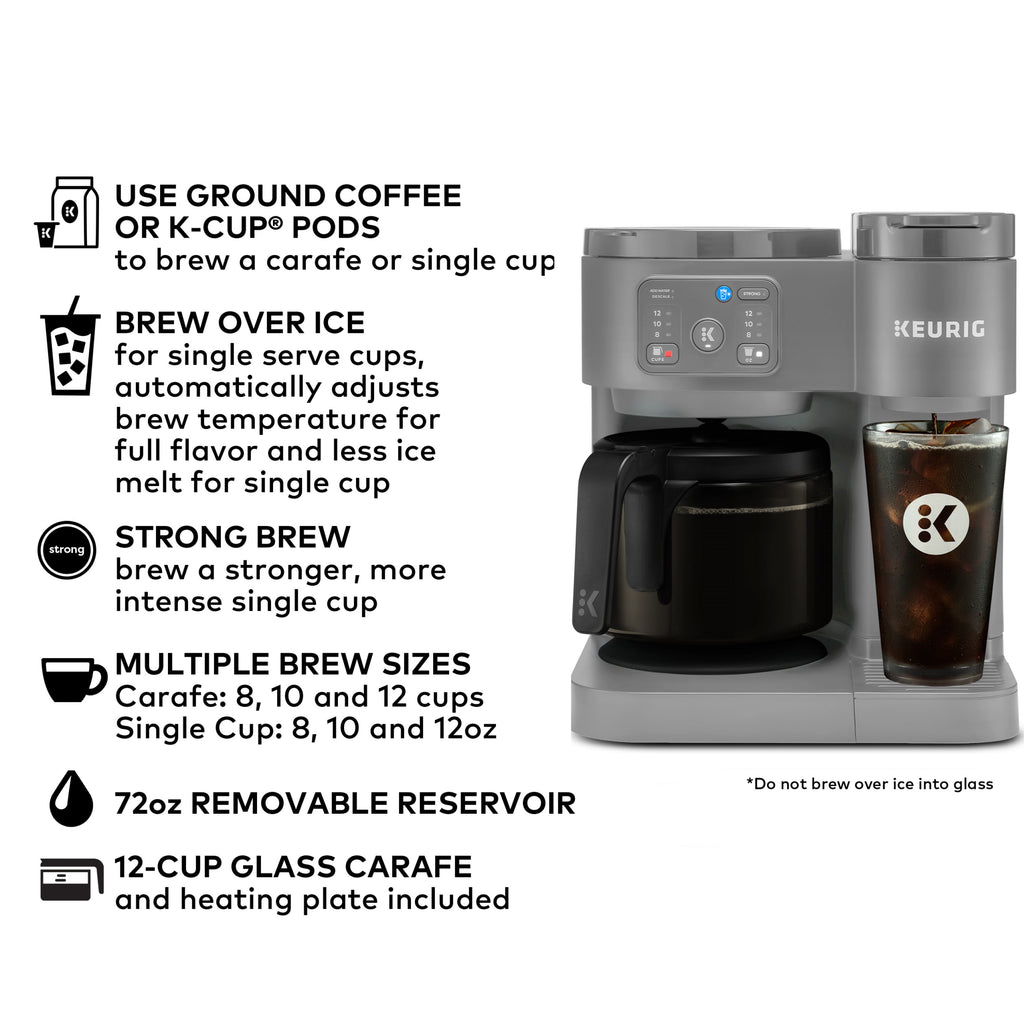 Keurig K-Duo Essentials Hot & Iced Single Serve K-Cup Pod & Carafe Coffee Maker, Gen 2