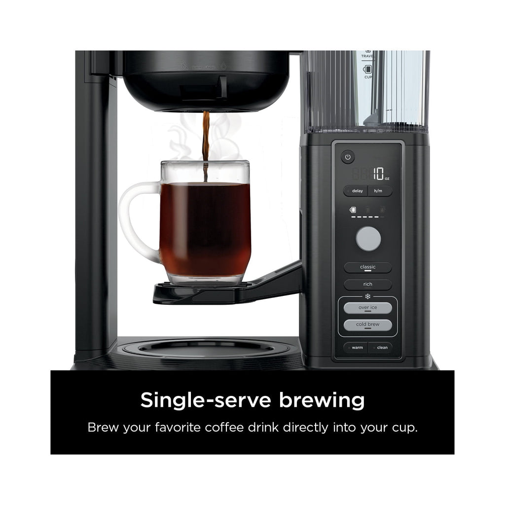 Ninja Hot & Iced 10-Cup Drip Coffee Maker, 4 Brew Styles, Rapid Cold Brew, CM360WM, Black