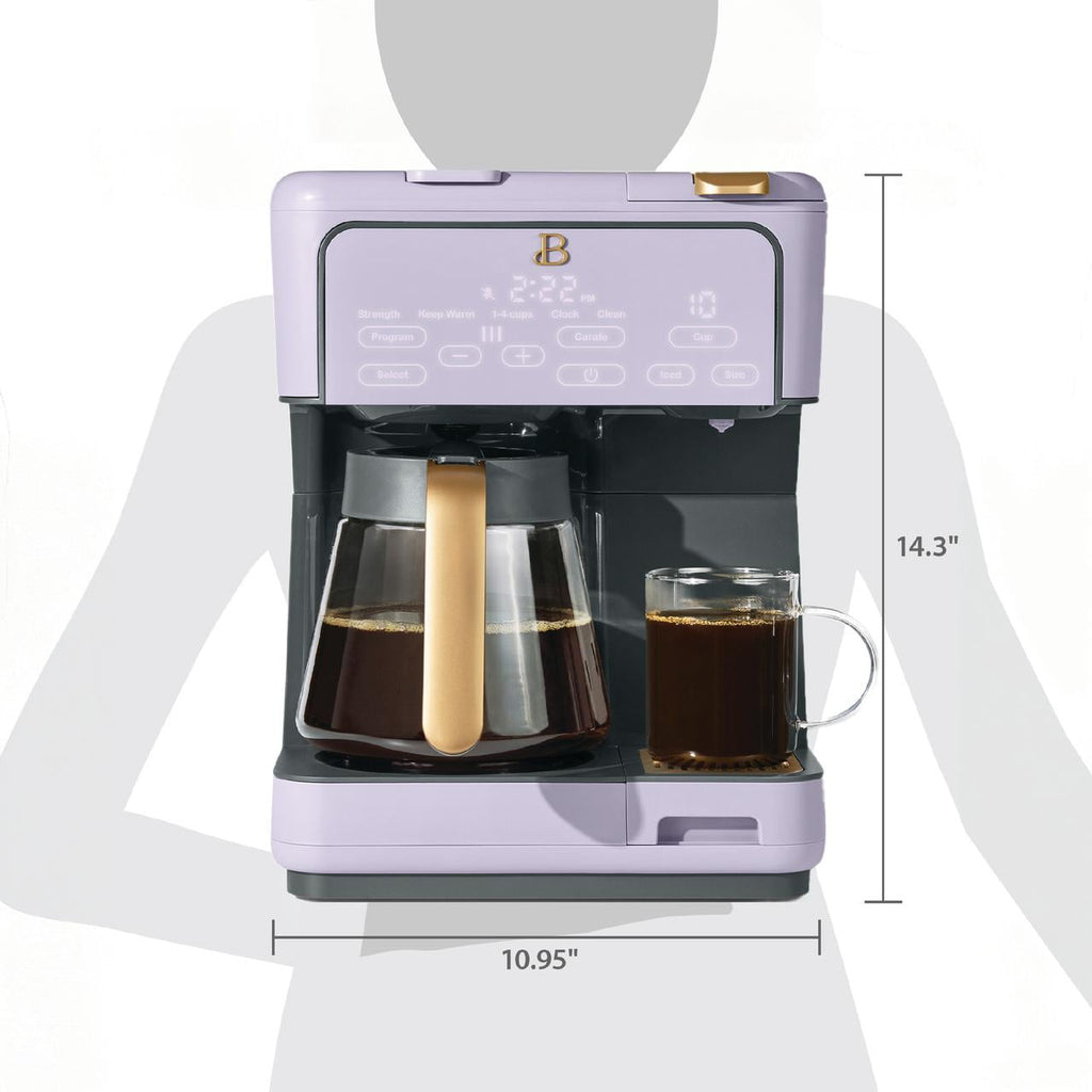 Beautiful Multi-Brew Coffee Maker, 12-Cup and Single-Serve Coffee Machine, Black Sesame by Drew Barrymore
