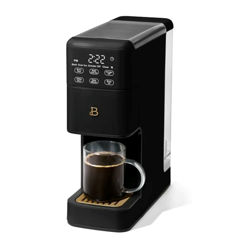 Beautiful Perfect Grind™ Programmable Single Serve Coffee Maker with Build-In Grinder, White Icing by Drew Barrymore