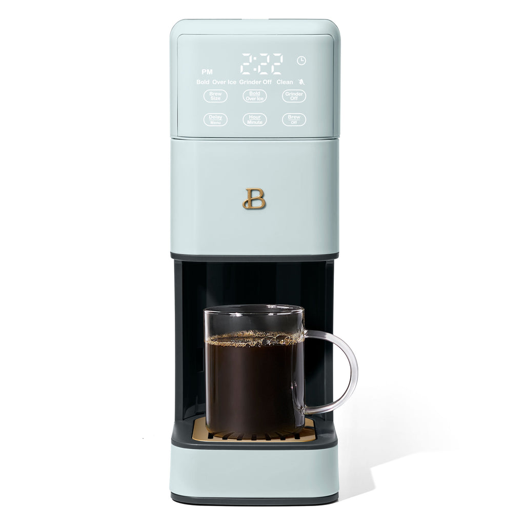 Beautiful Perfect Grind™ Programmable Single Serve Coffee Maker with Build-In Grinder, White Icing by Drew Barrymore