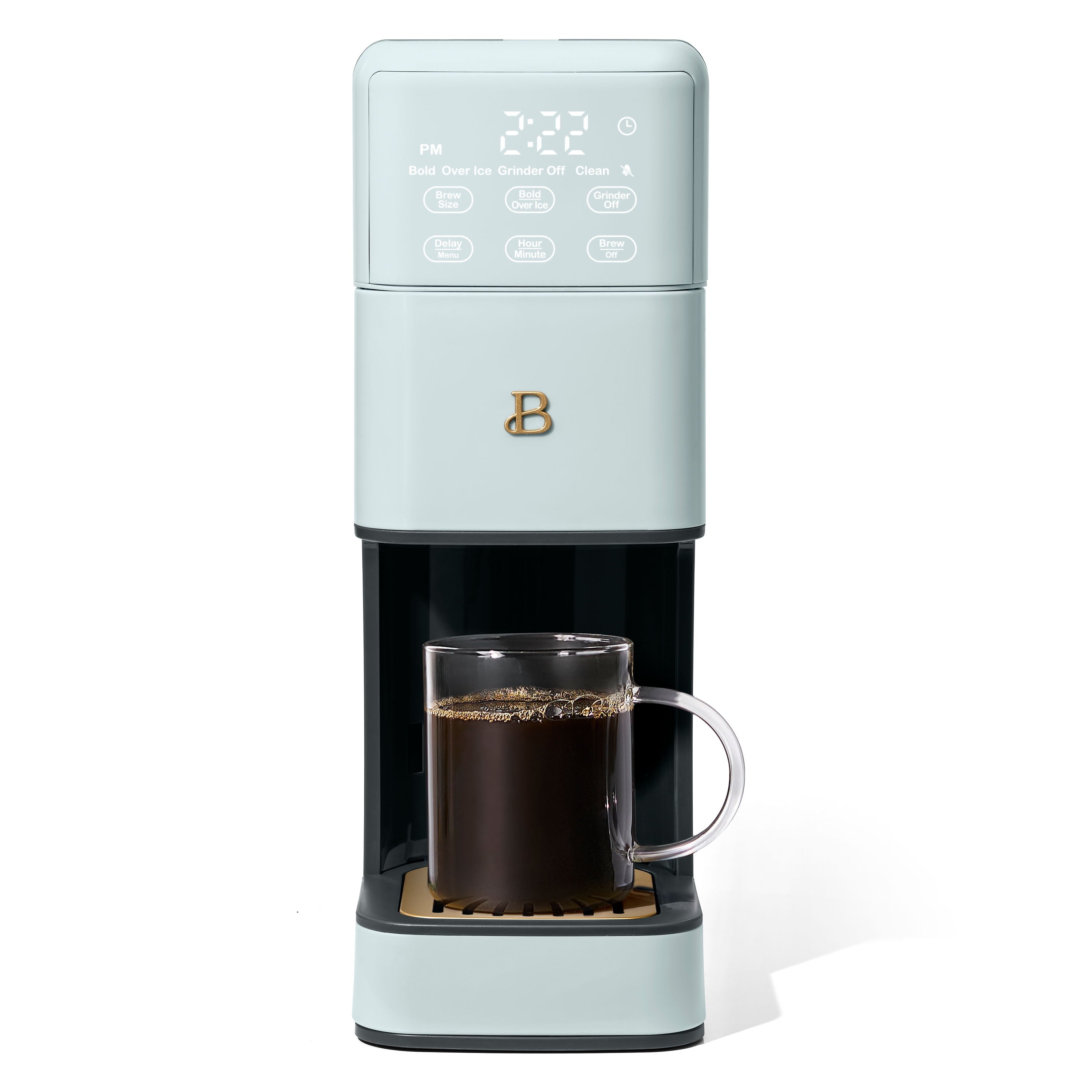 Beautiful Perfect Grind™ Programmable Single Serve Coffee Maker with Build-In Grinder, White Icing by Drew Barrymore