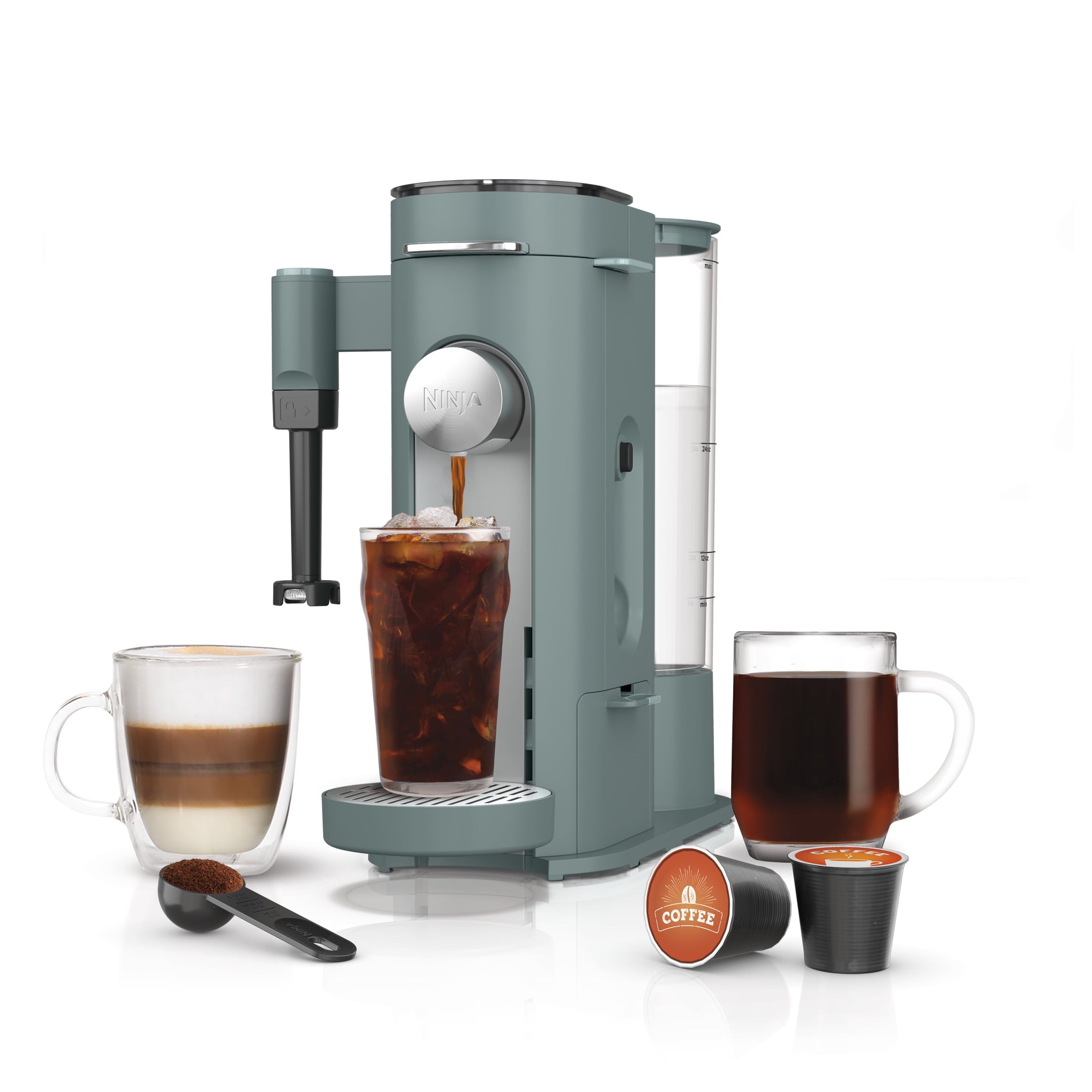 Ninja Pods & Grounds Specialty Single-Serve Coffee Maker, K-Cup Pod Compatible, Built-In Milk Frother, PB051, Black