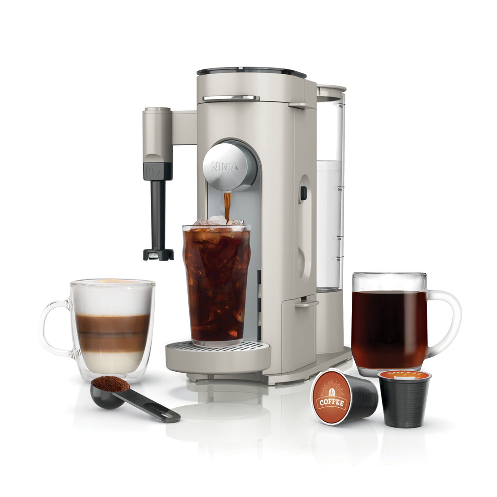 Ninja Pods & Grounds Specialty Single-Serve Coffee Maker, K-Cup Pod Compatible, Built-In Milk Frother, PB051, Black
