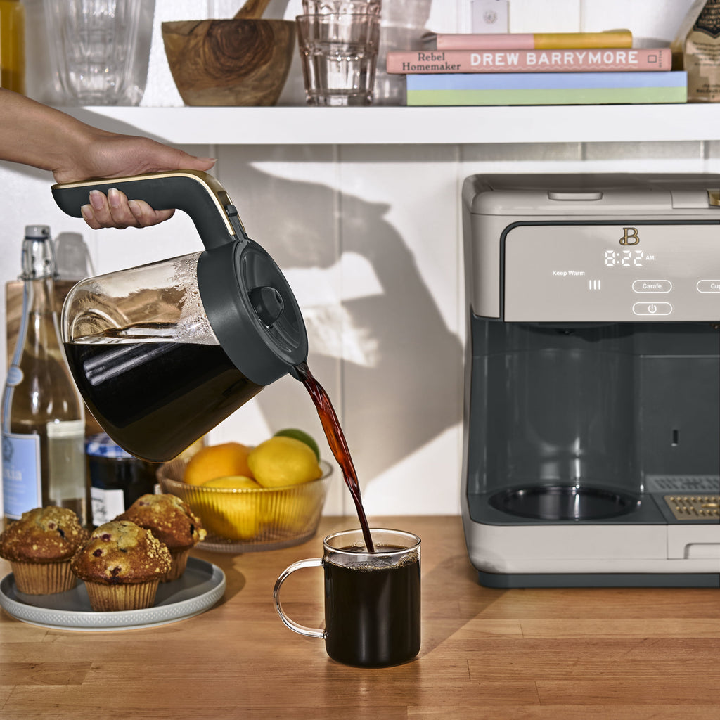 Beautiful Multi-Brew Coffee Maker, 12-Cup and Single-Serve Coffee Machine, Black Sesame by Drew Barrymore
