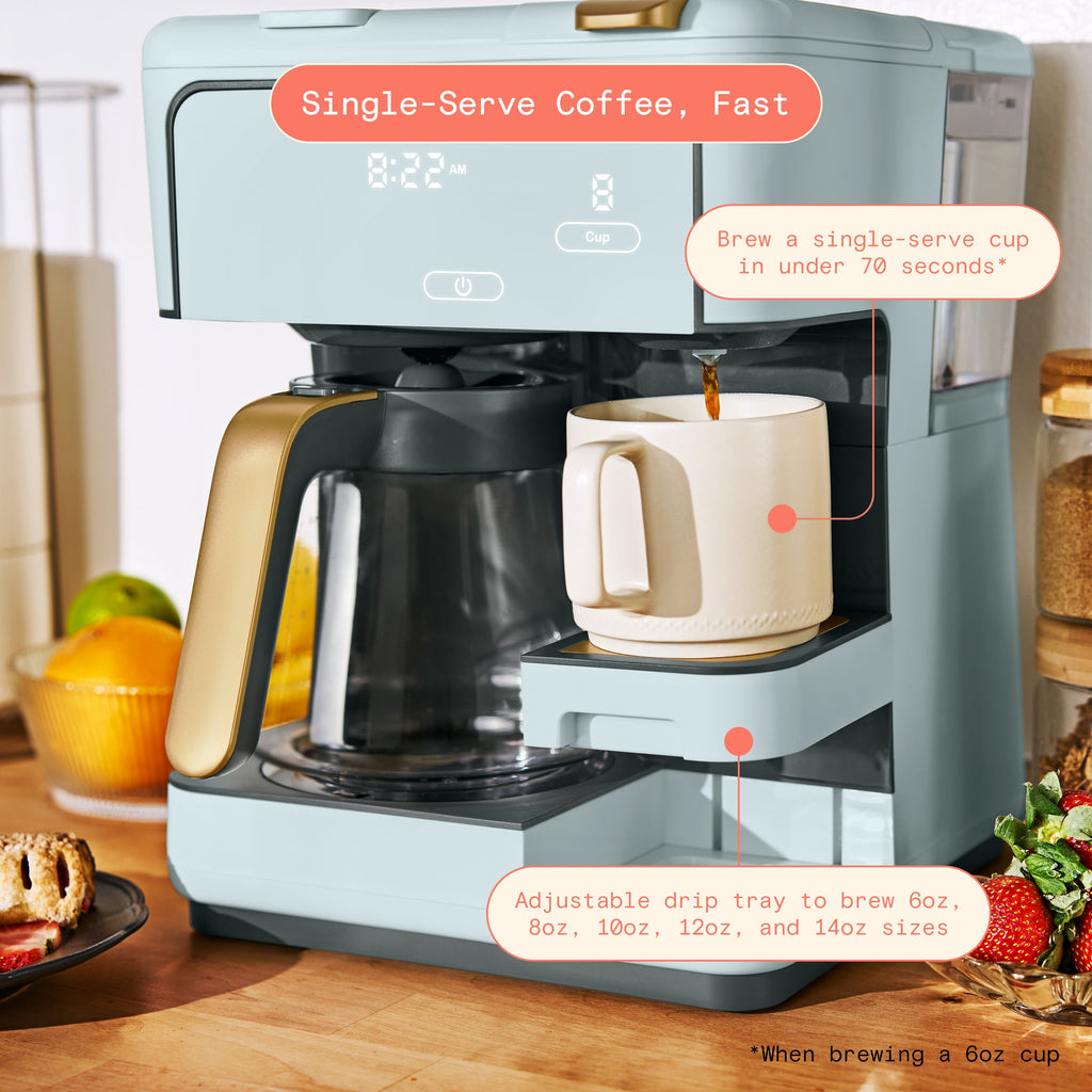 Beautiful Multi-Brew Coffee Maker, 12-Cup and Single-Serve Coffee Machine, Black Sesame by Drew Barrymore