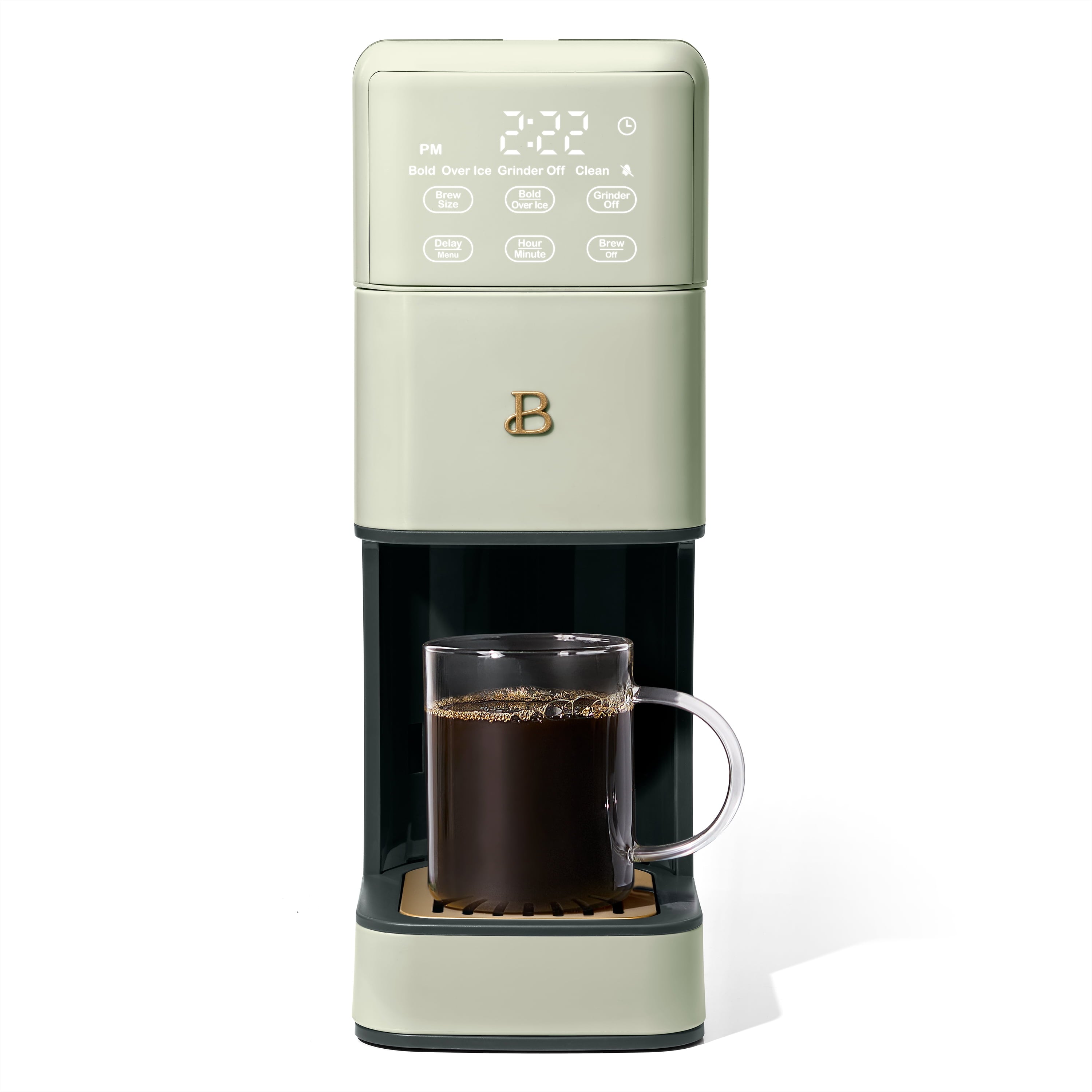 Beautiful Perfect Grind™ Programmable Single Serve Coffee Maker with Build-In Grinder, White Icing by Drew Barrymore