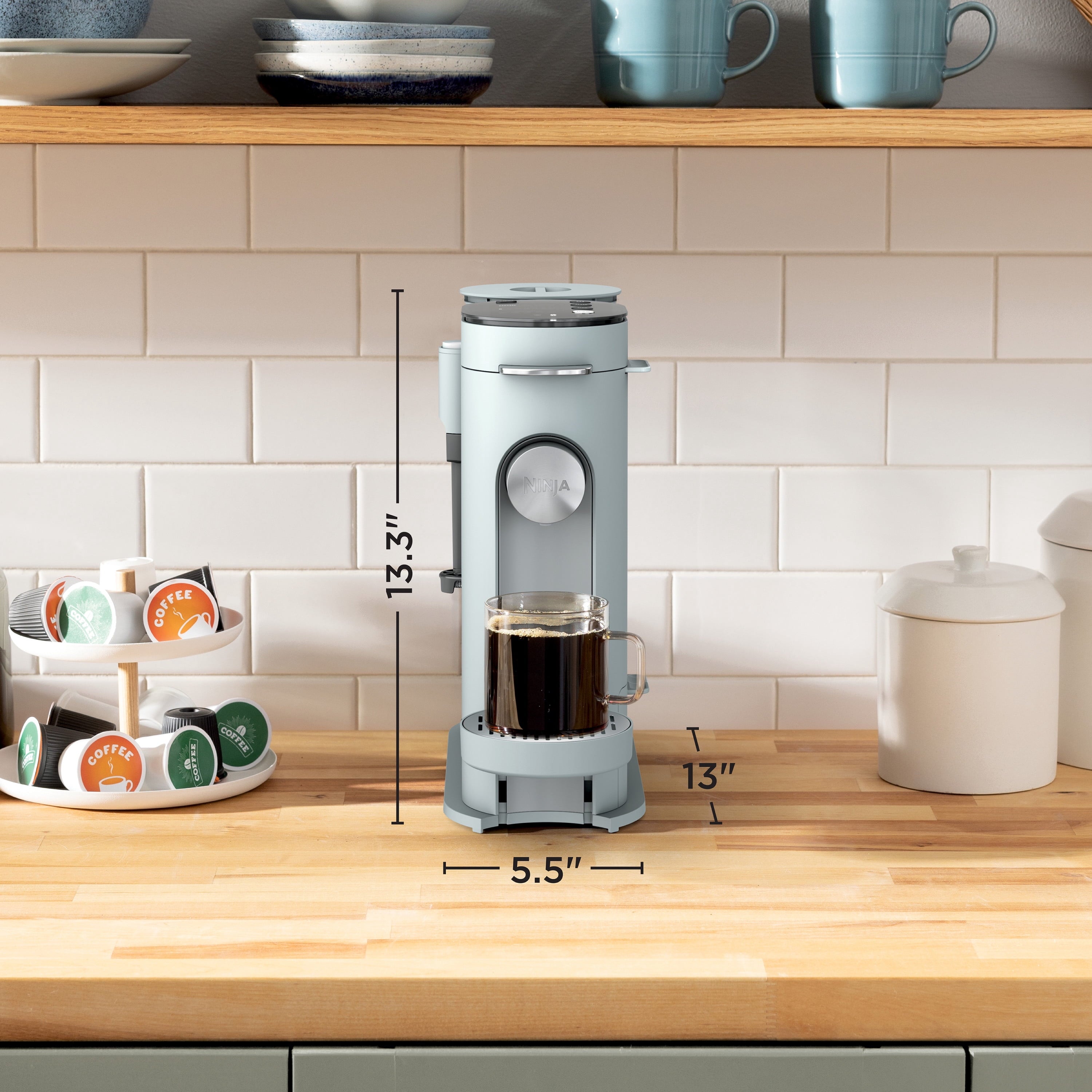 Ninja Pods & Grounds Specialty Single-Serve Coffee Maker, K-Cup Pod Compatible, Built-In Milk Frother, PB051, Black