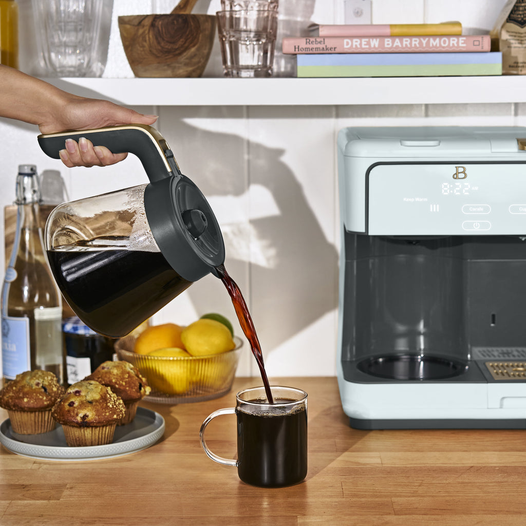 Beautiful Multi-Brew Coffee Maker, 12-Cup and Single-Serve Coffee Machine, Black Sesame by Drew Barrymore