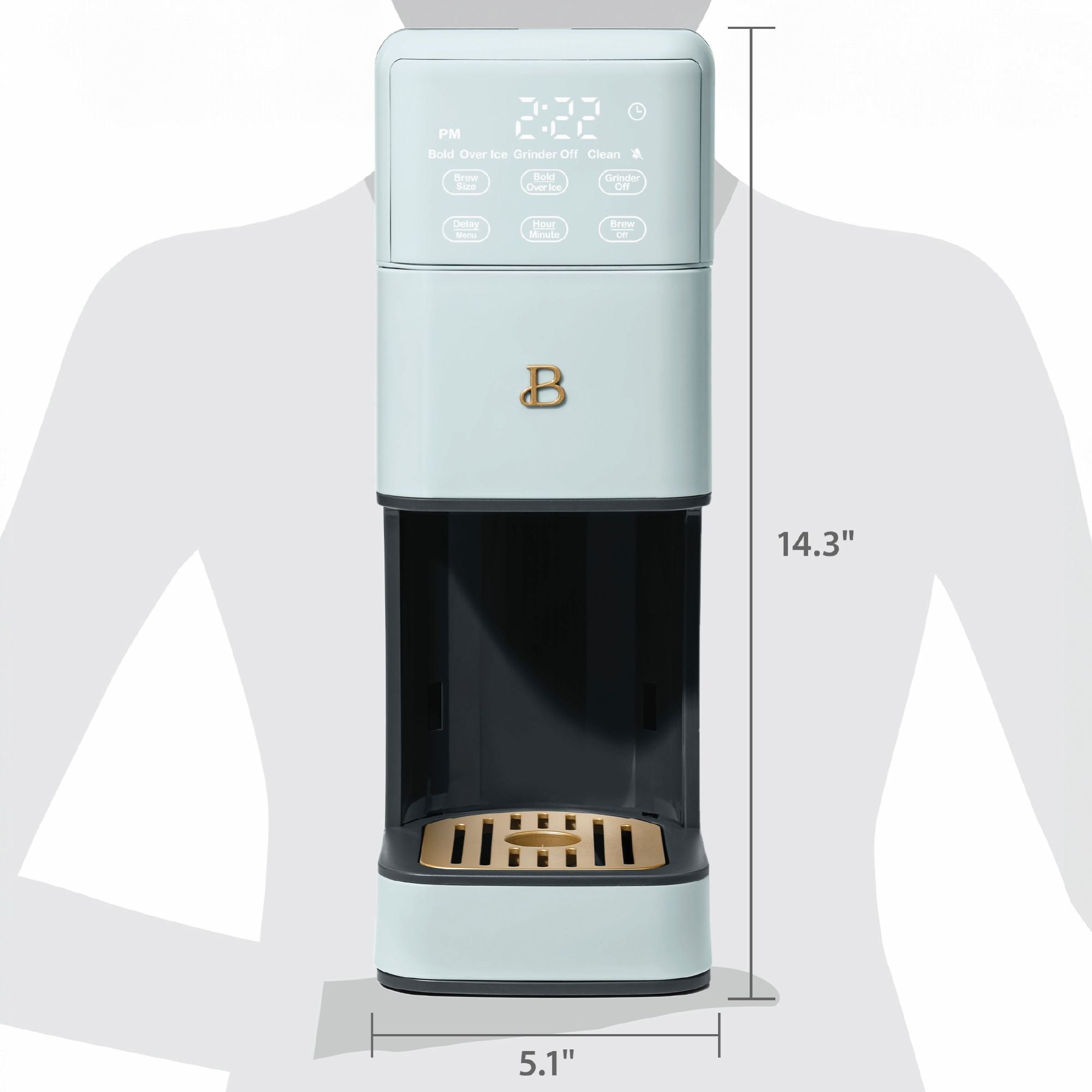 Beautiful Perfect Grind™ Programmable Single Serve Coffee Maker with Build-In Grinder, White Icing by Drew Barrymore