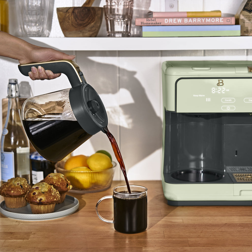 Beautiful Multi-Brew Coffee Maker, 12-Cup and Single-Serve Coffee Machine, Black Sesame by Drew Barrymore