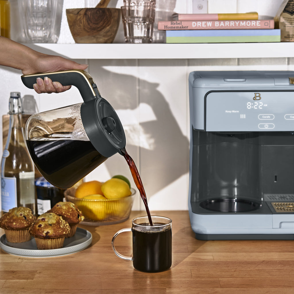 Beautiful Multi-Brew Coffee Maker, 12-Cup and Single-Serve Coffee Machine, Black Sesame by Drew Barrymore