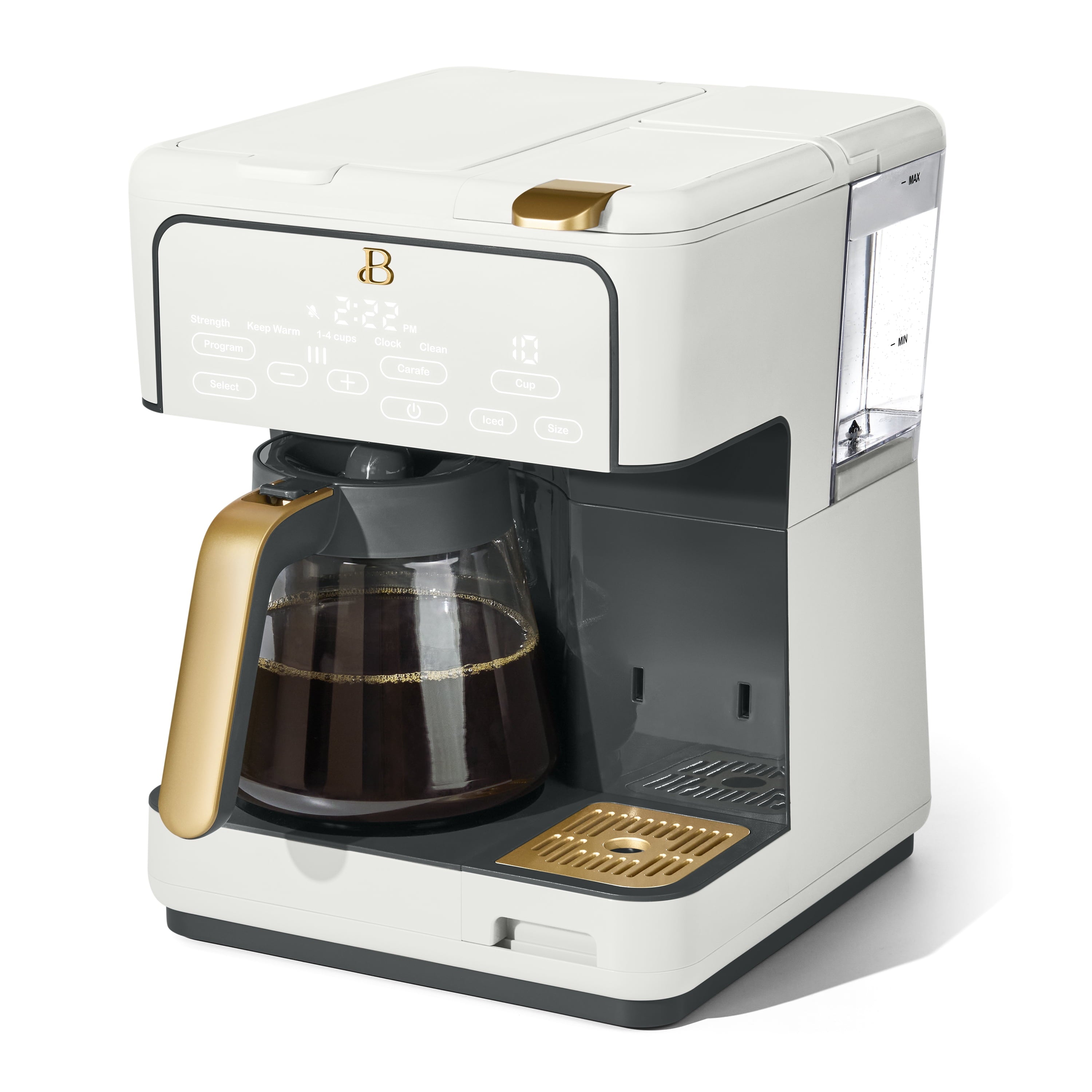 Beautiful Multi-Brew Coffee Maker, 12-Cup and Single-Serve Coffee Machine, Black Sesame by Drew Barrymore