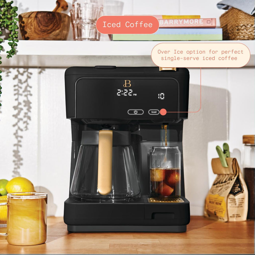 Beautiful Multi-Brew Coffee Maker, 12-Cup and Single-Serve Coffee Machine, Black Sesame by Drew Barrymore